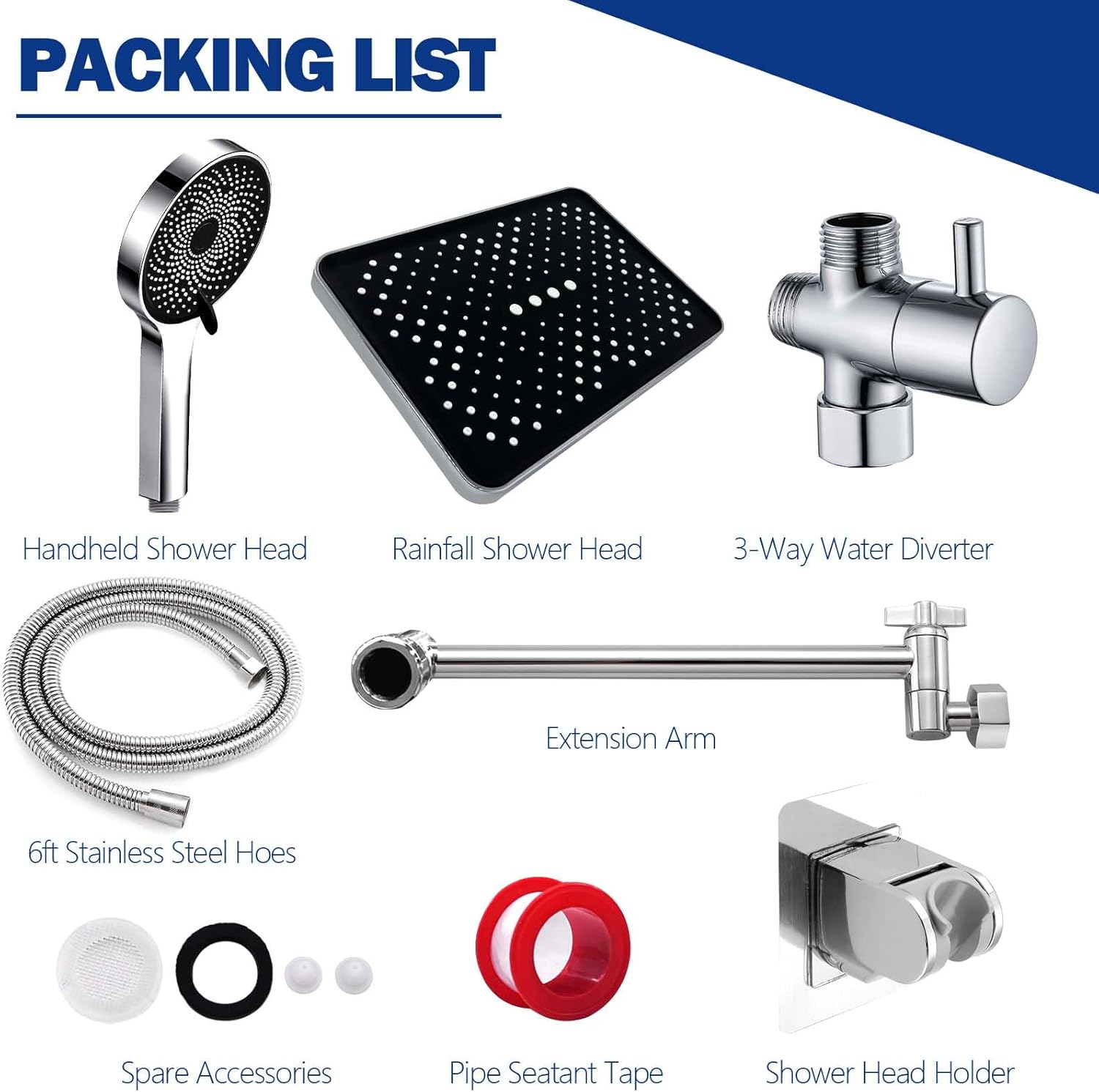 Ashwanth 14 High Pressure Rain Shower Combo