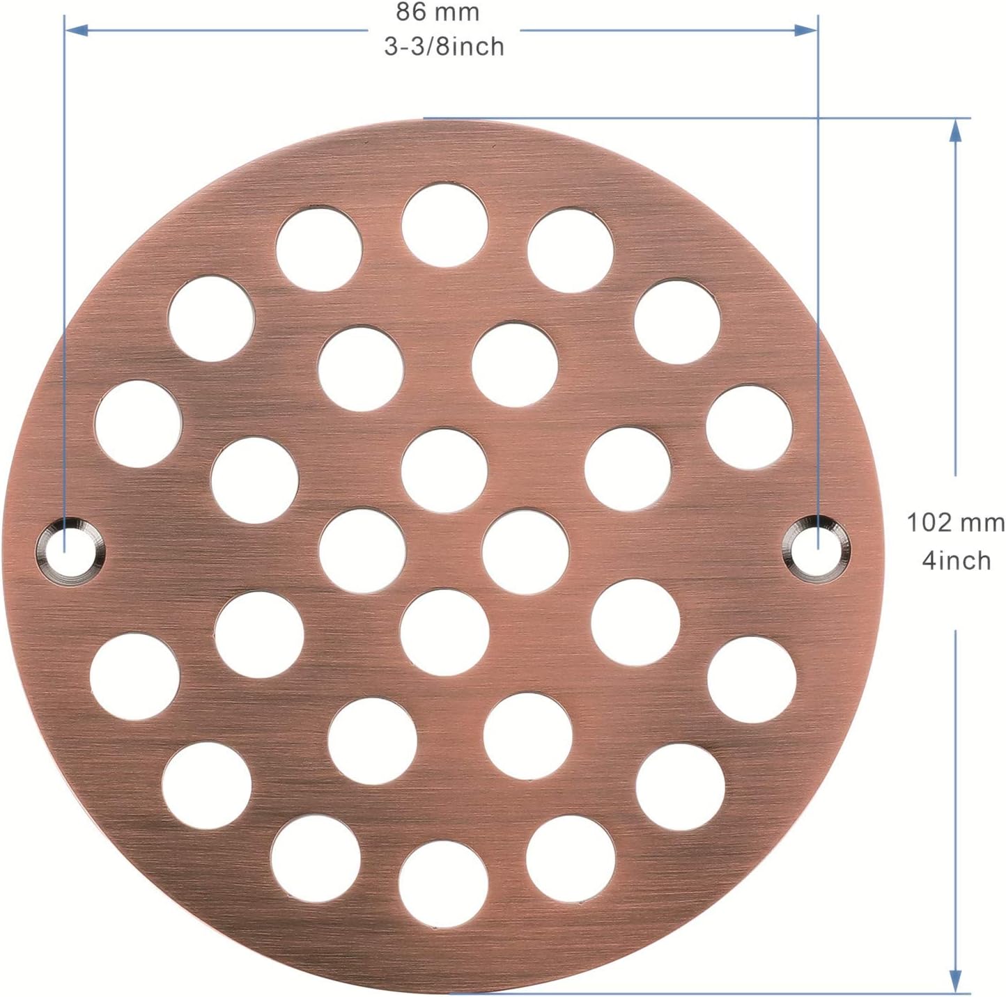 4-Inch Screw-in Shower Strainer Drain Cover Replacement Antique Copper 1