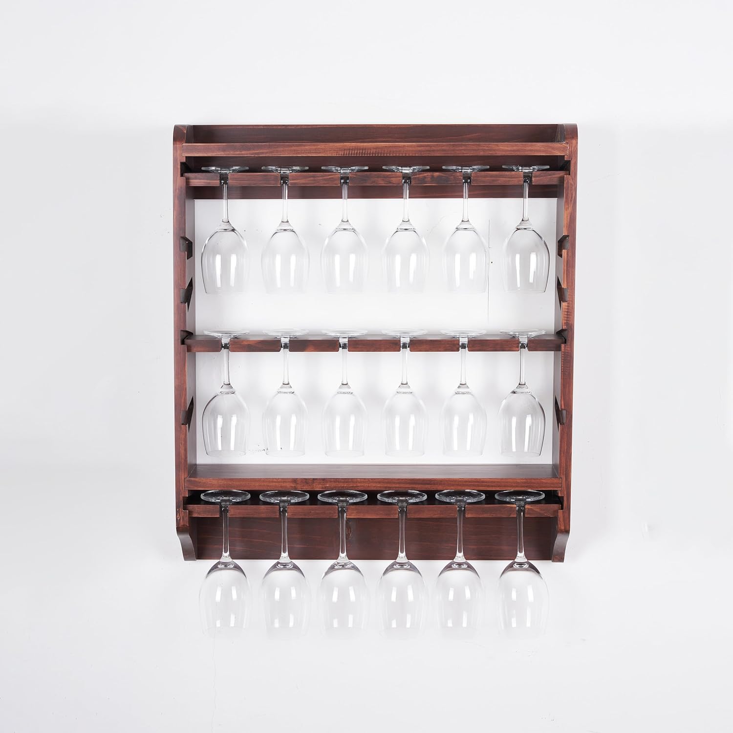 18 Bottle Wall Wine Rack with 12 Glass Holder