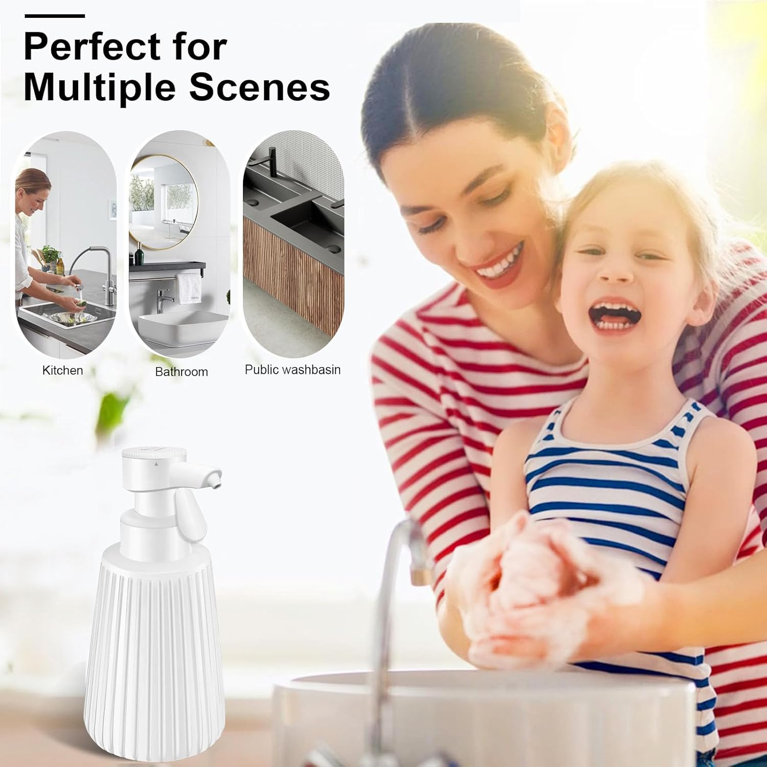 MoKasi 85oz Automatic Soap Dispenser - White Resin Touchless