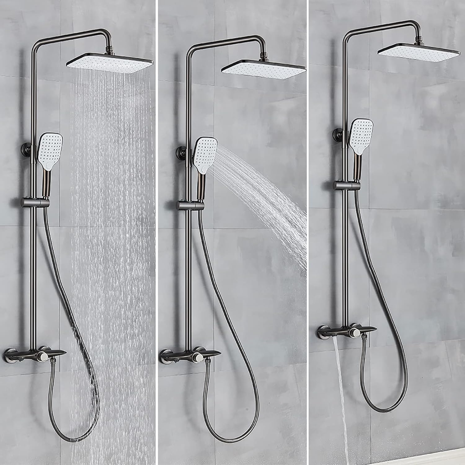 Shower System with 3 Modes and Large Rain Head