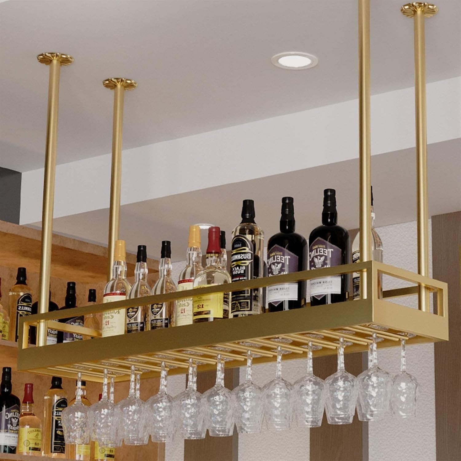 ZJDYDY Ceiling Wine Rack - Durable Metal Wall-Mounted Holder