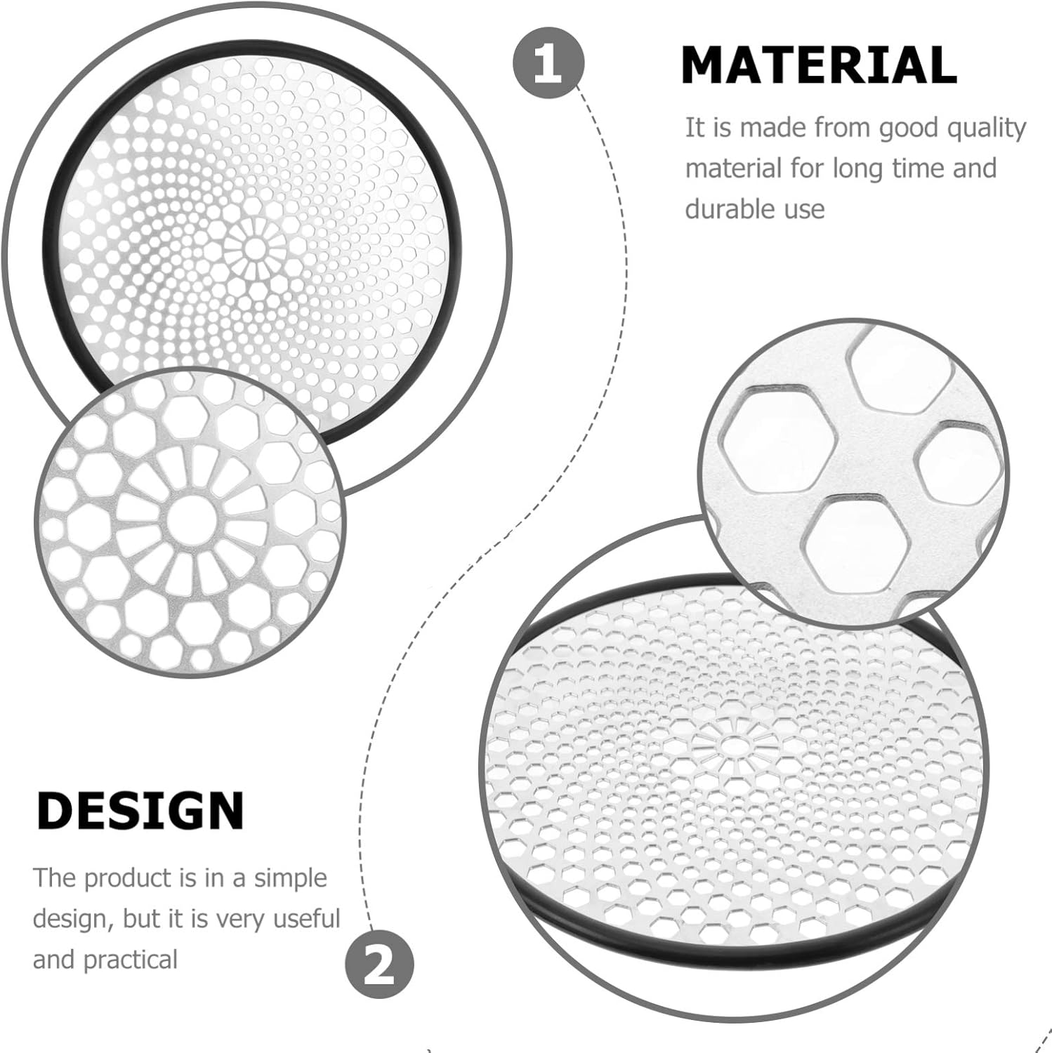 DOITOOL Floor Drain Cover with Hairpin Strainer