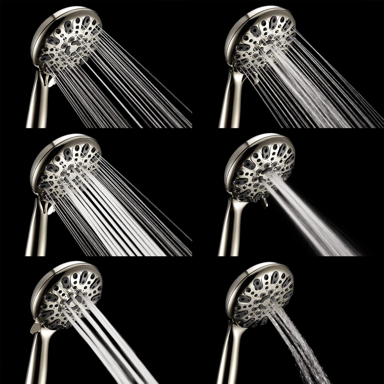 Couradric Handheld Shower Head with 6 Spray Settings and Brass Swivel Bracket