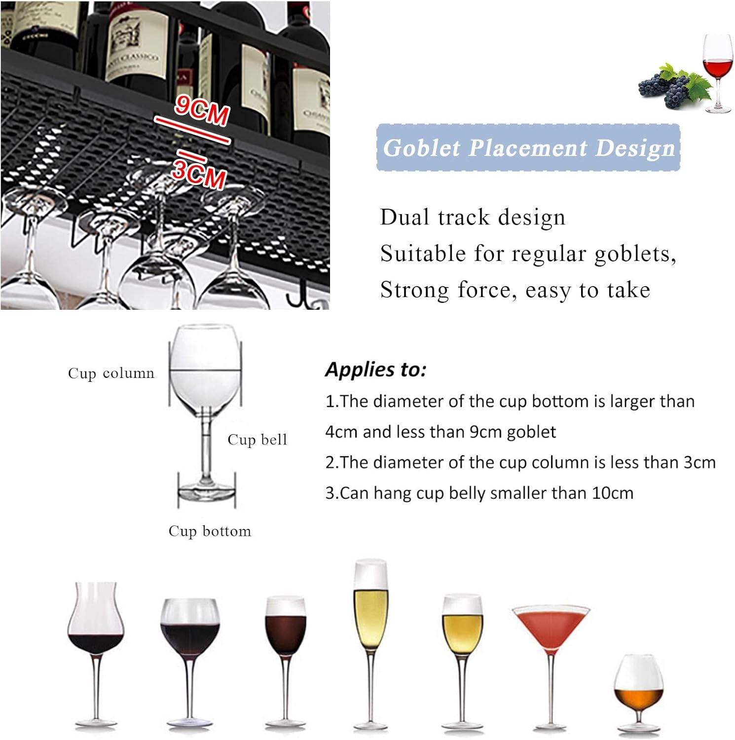 ZJDYDY Floating Wine Rack with Adjustable Height