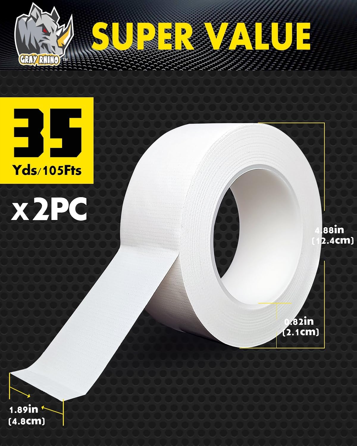 Heavy Duty Waterproof Duct Tape 188in 105ft Blackout Tearable