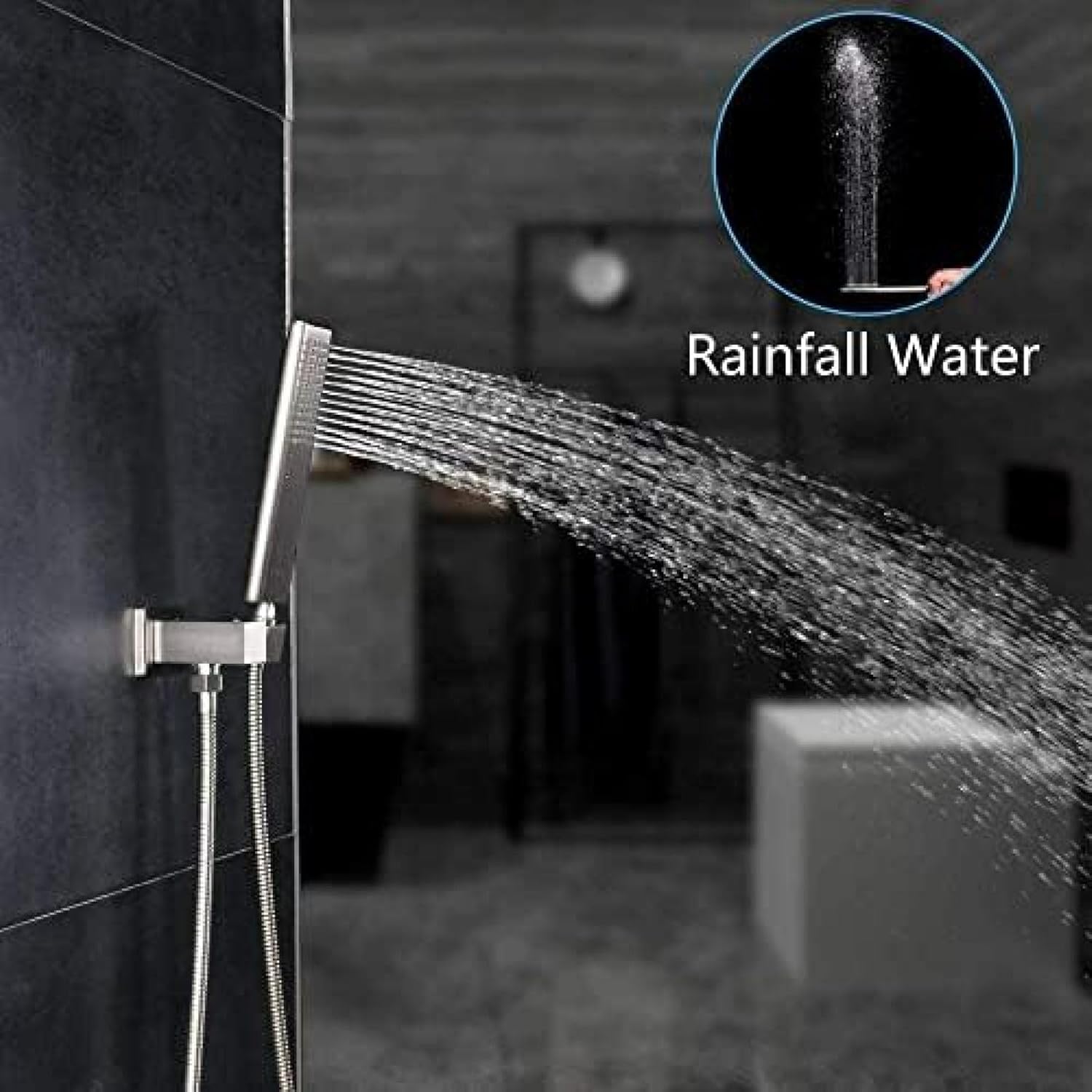TECKI 12 Inch Brushed Nickel Rainfall Shower Faucet Set