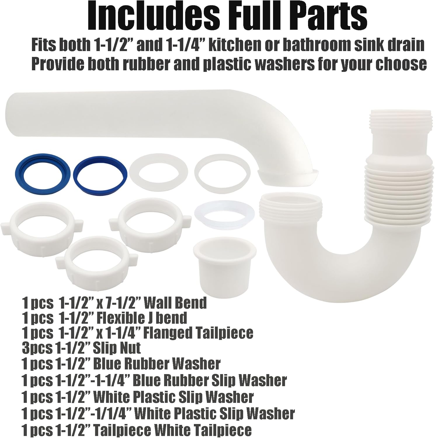 Variimage Flexible P Trap for Kitchen and Bathroom Sinks