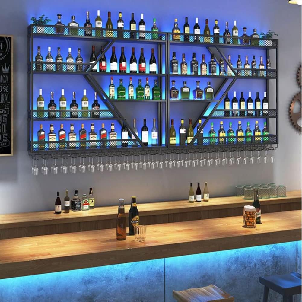 LED Wall Mounted Wine Rack with Light - Modern Design