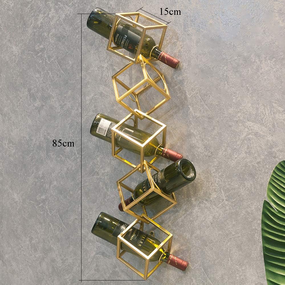 DZX Wall-Mounted Wine Rack 5 Bottles Gold