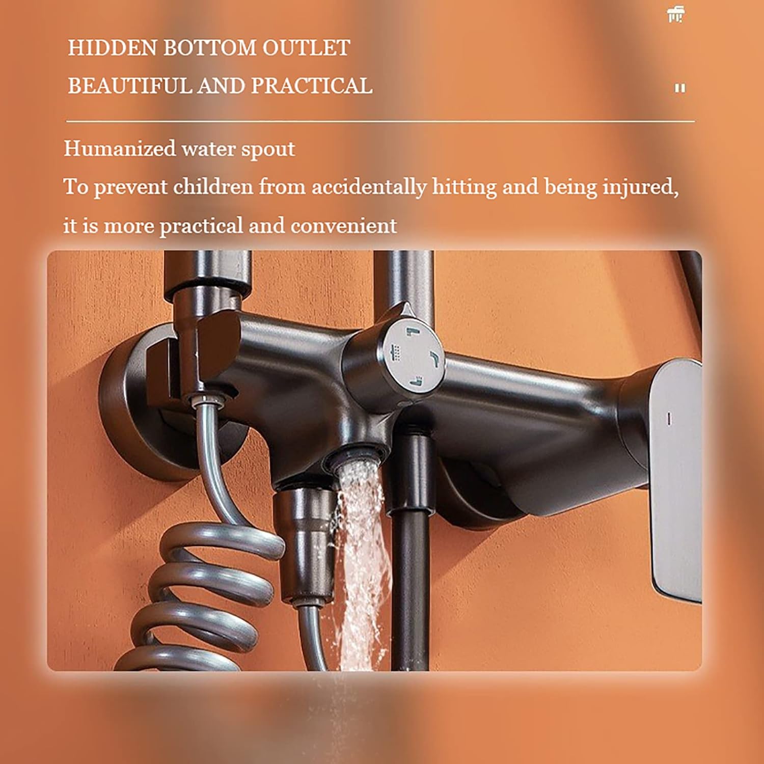 Rainfall Shower System with Adjustable Tub Spout and Handheld