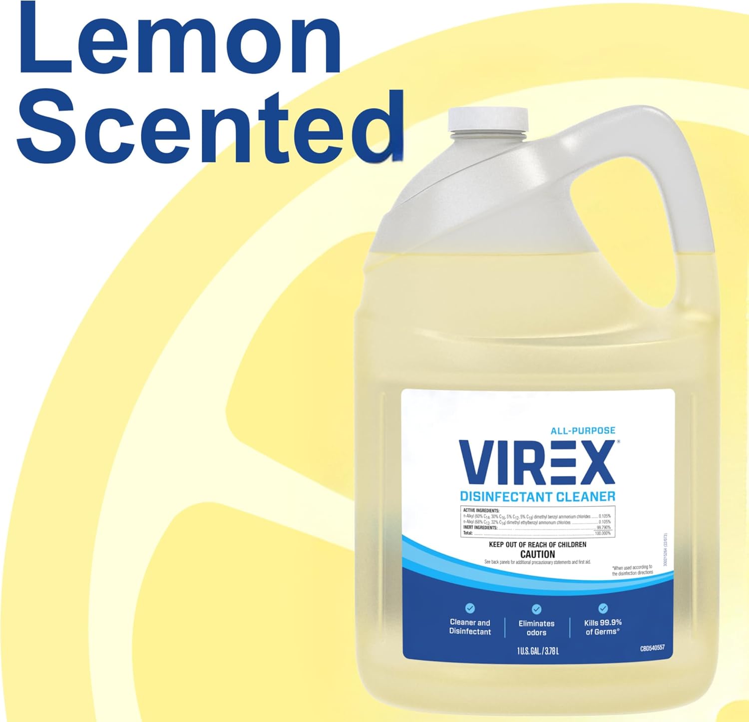 VIREX CBD540557 All Purpose Disinfectant Cleaner - 1 Gallon Lemon Scent