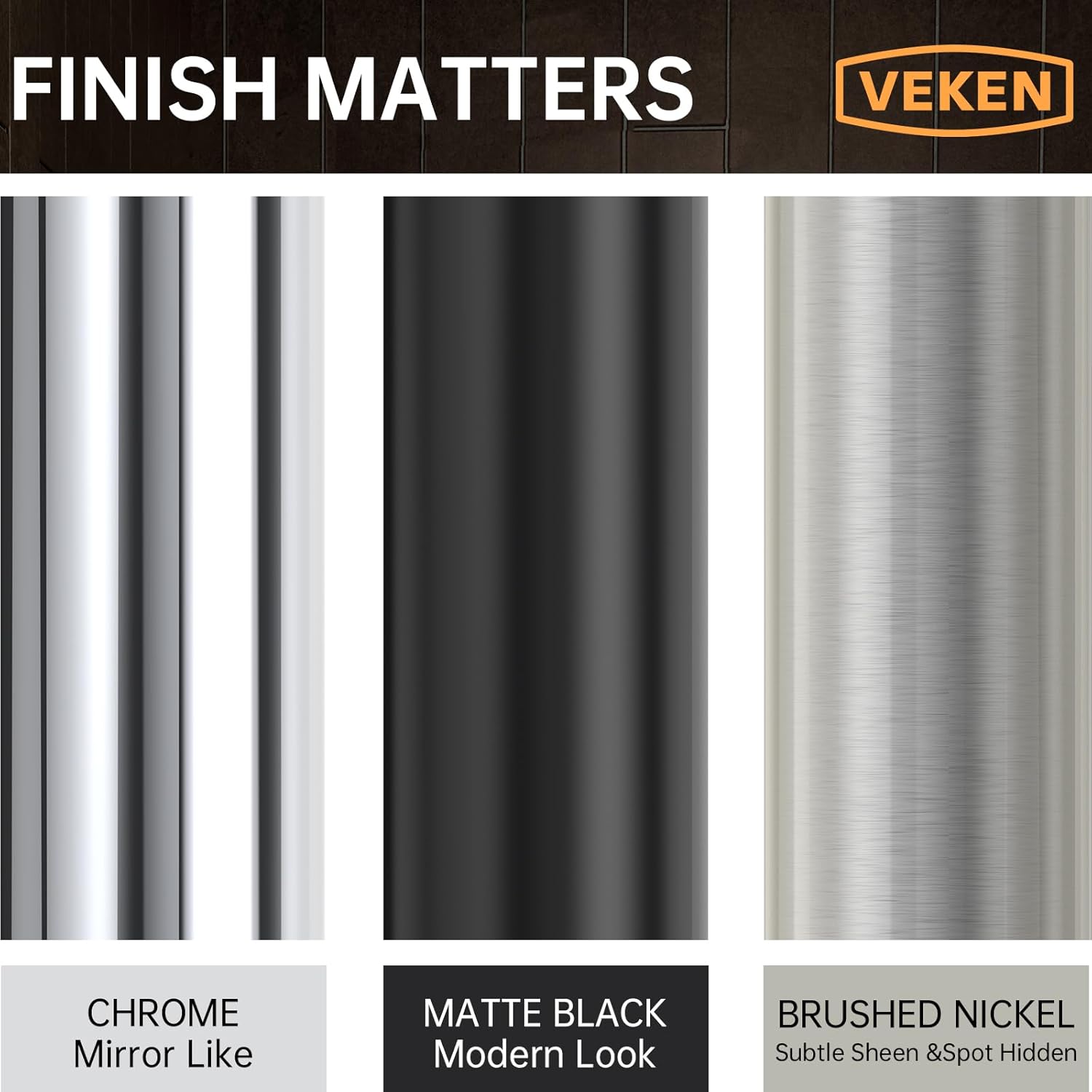 Veken 10 Inch All Metal Rain Shower Head with Handheld Spray Combo