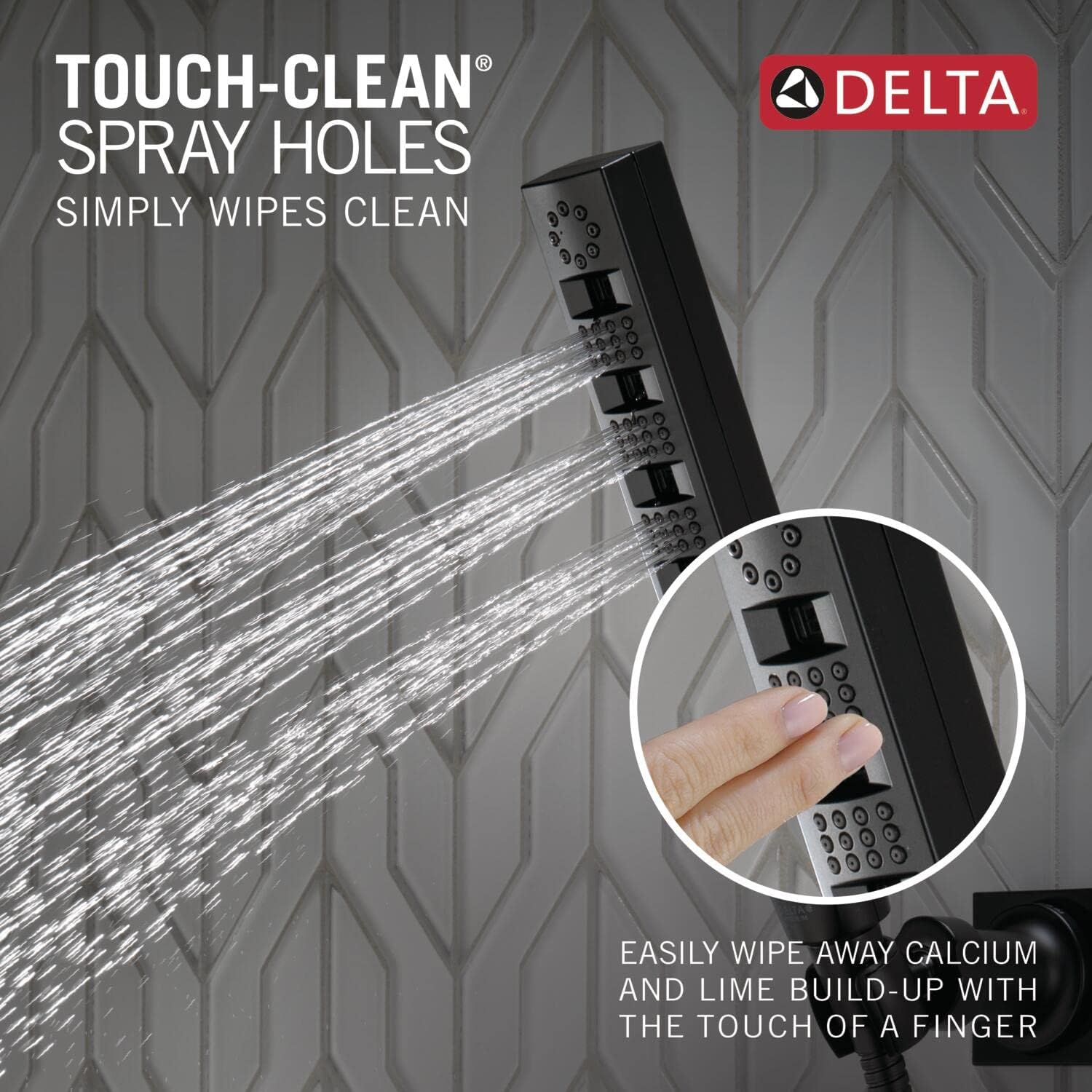 Delta H2Okinetic Hand Held Shower with Hose Matte Black