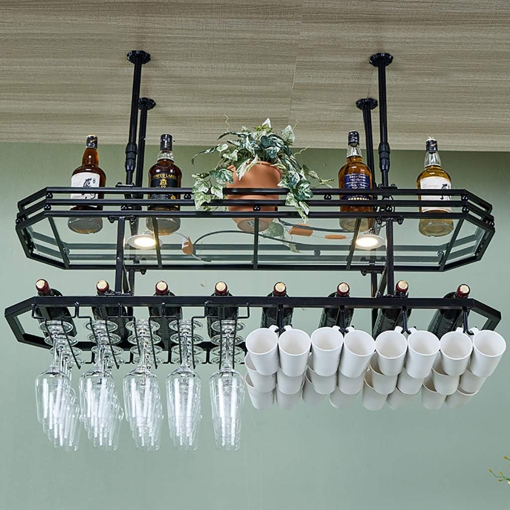 ZJDYDY Wall-Mounted Wine Rack Black 100x35cm