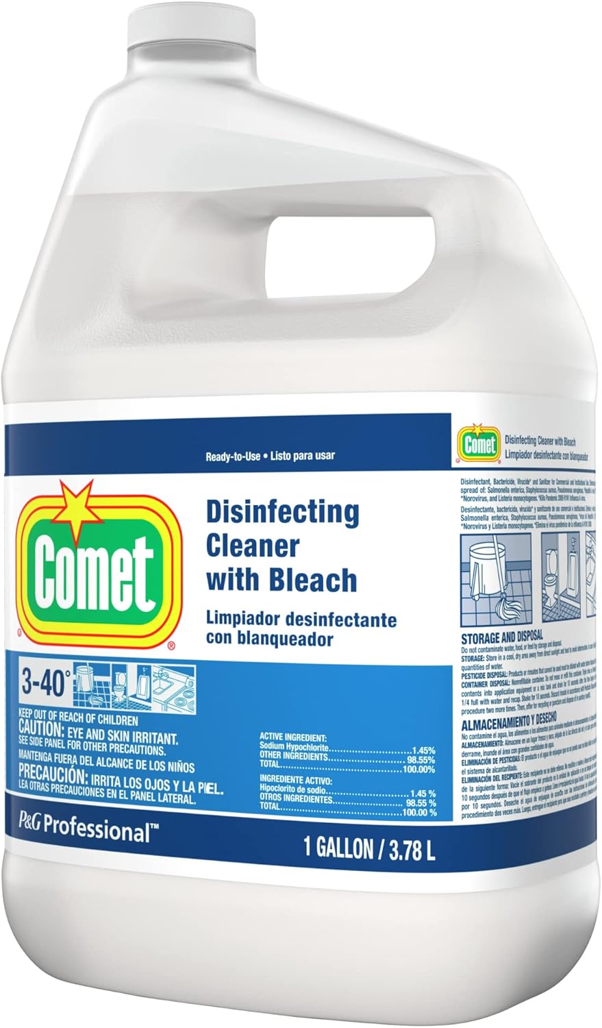 Comet Professional Disinfecting Bathroom Cleaner 128 Oz Case Of 3