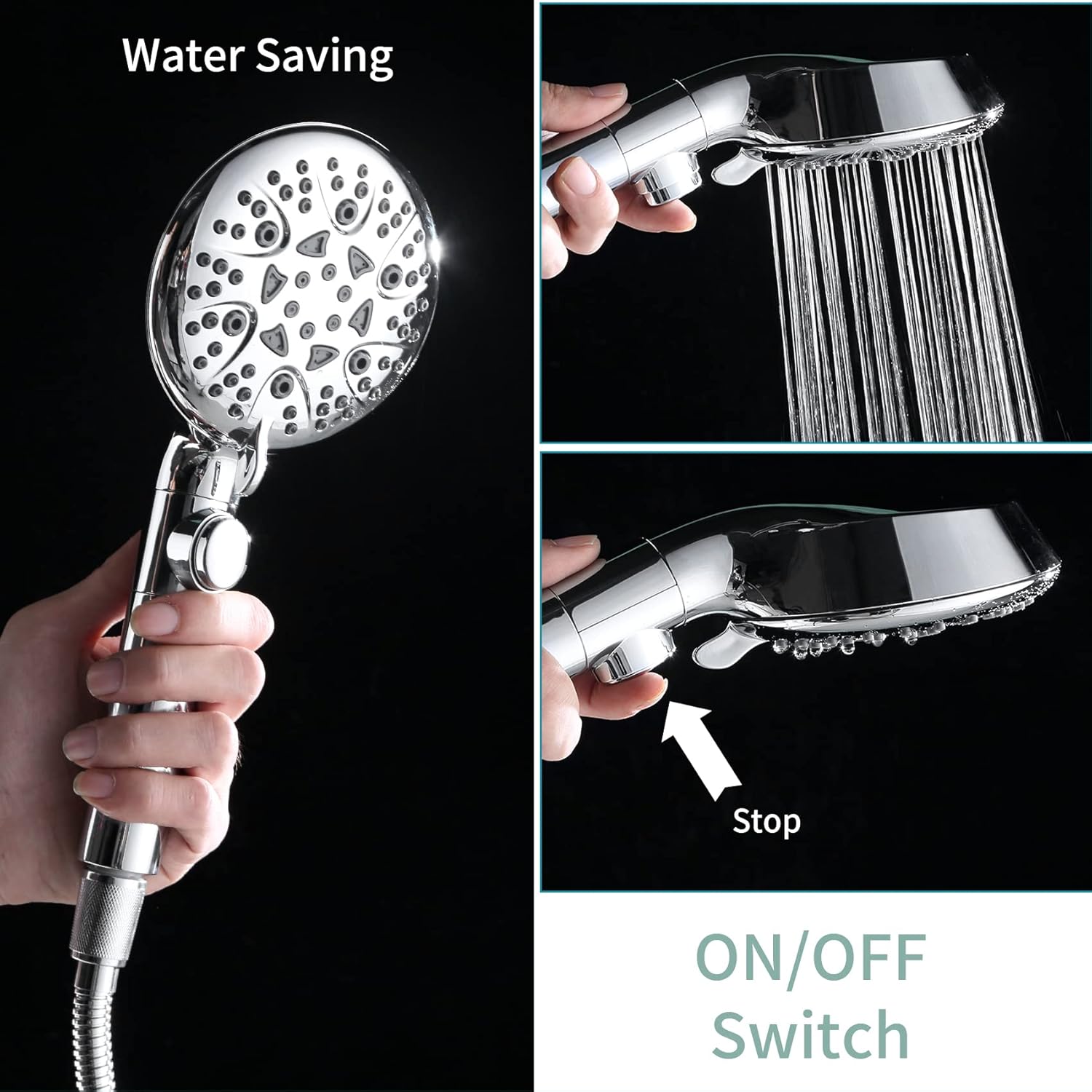 WHZeffect Handheld Shower Head with 8 Spray Settings