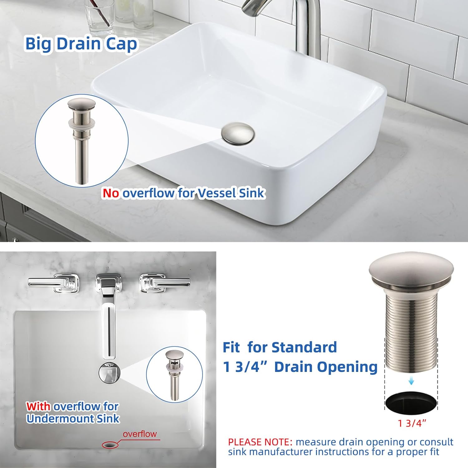 Yodel Vessel Sink Drain Without Overflow - Brushed Nickel
