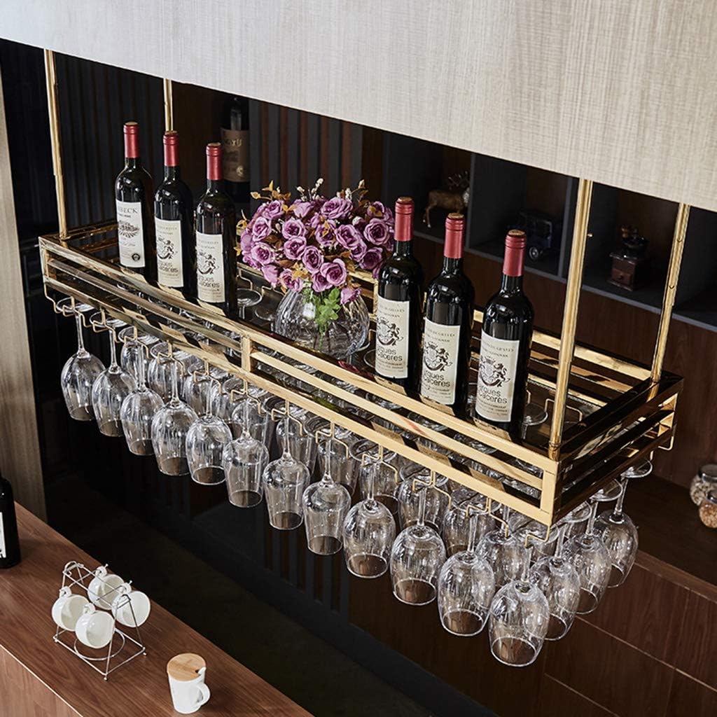Stainless Steel Wall-Mounted Wine Rack Red Gold