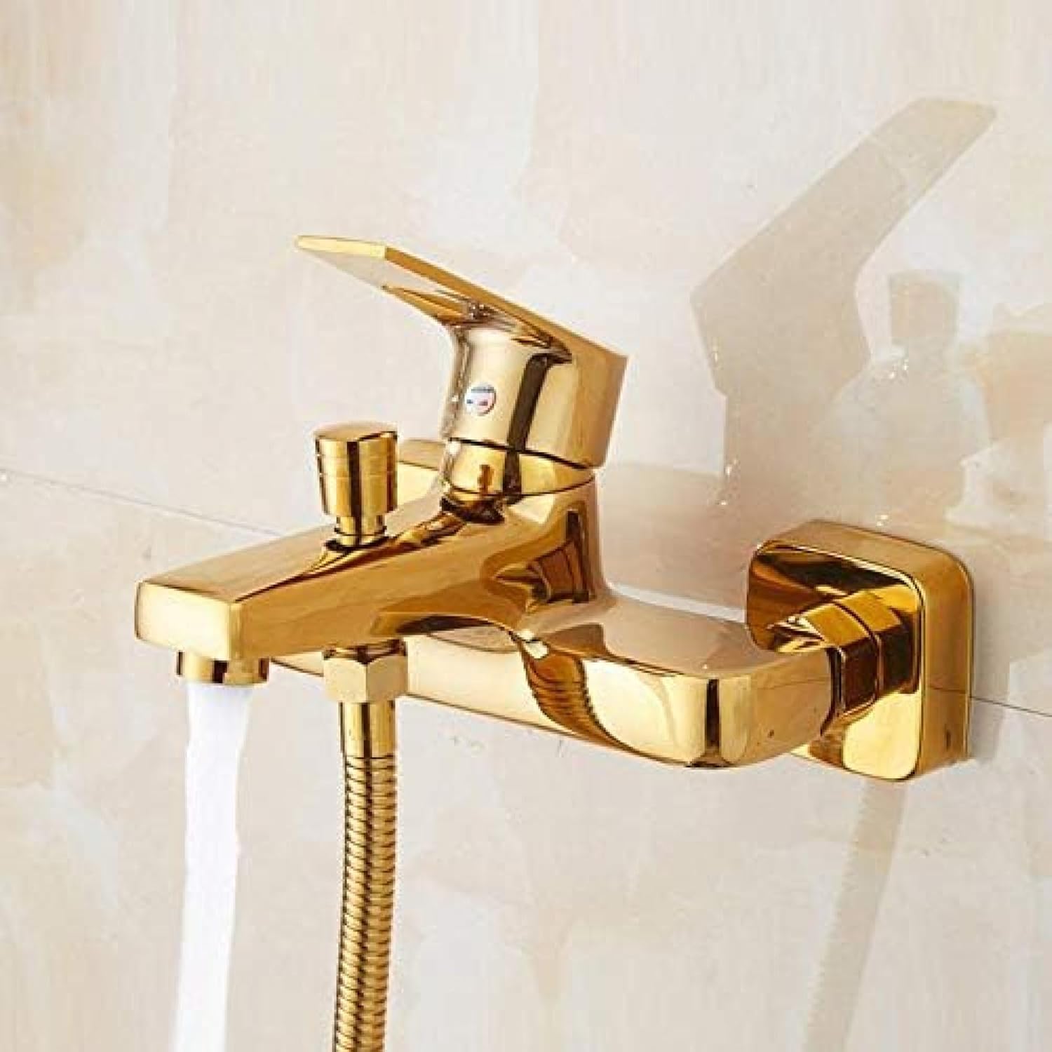 TECKI Gold Two Headed Shower Set with Rain Heads