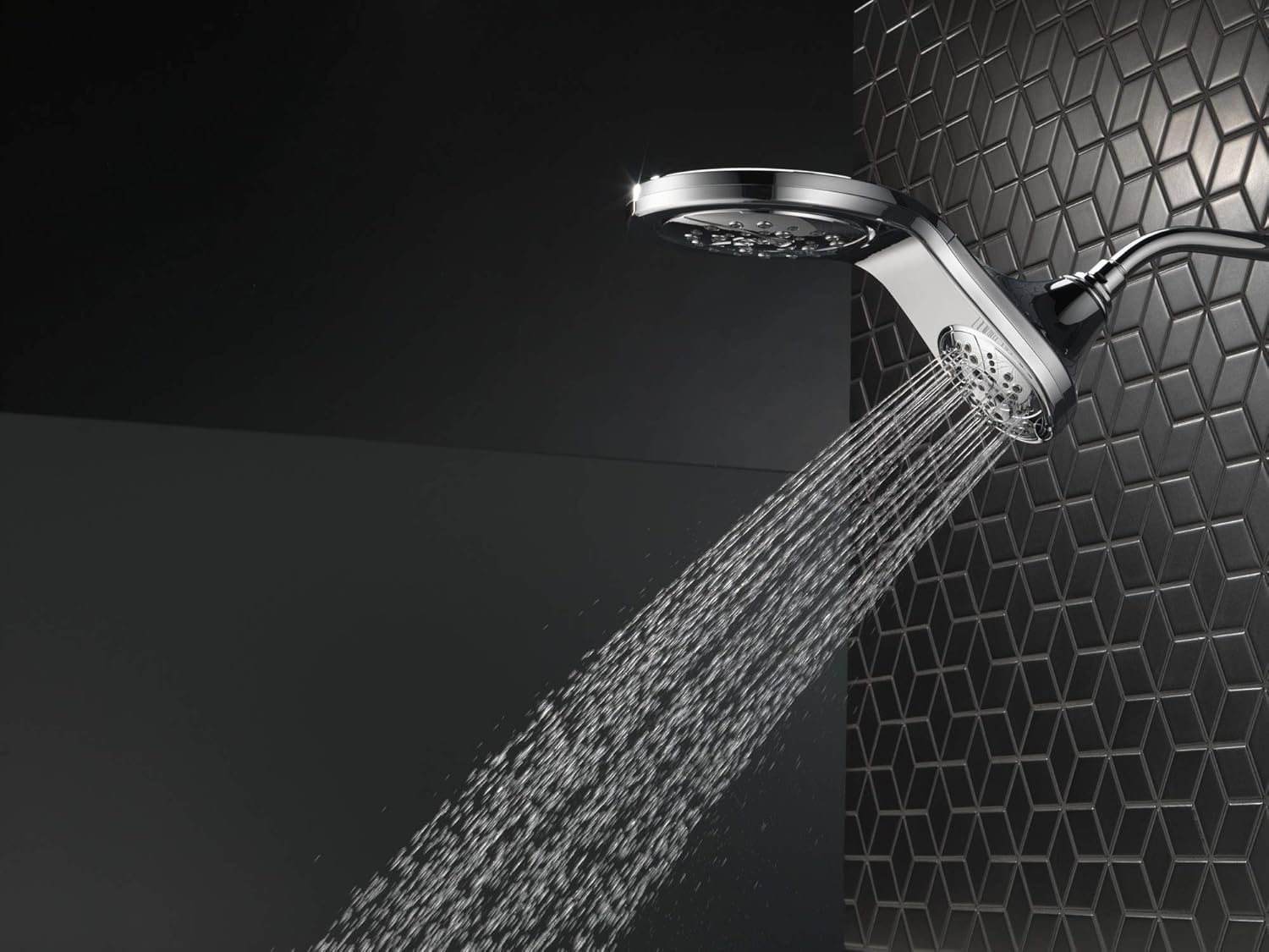 Delta HydroRain H2Okinetic 5-Setting Shower Head Combo Matte Black