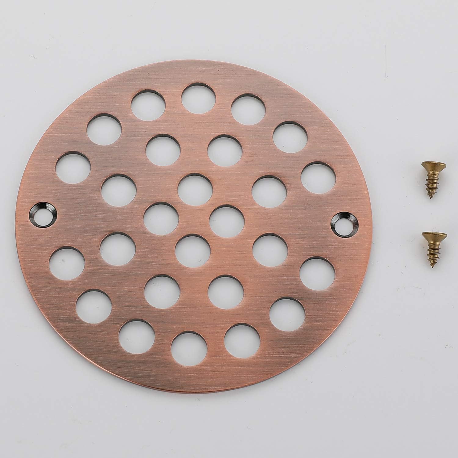4-Inch Screw-in Shower Strainer Drain Cover Replacement Antique Copper 1