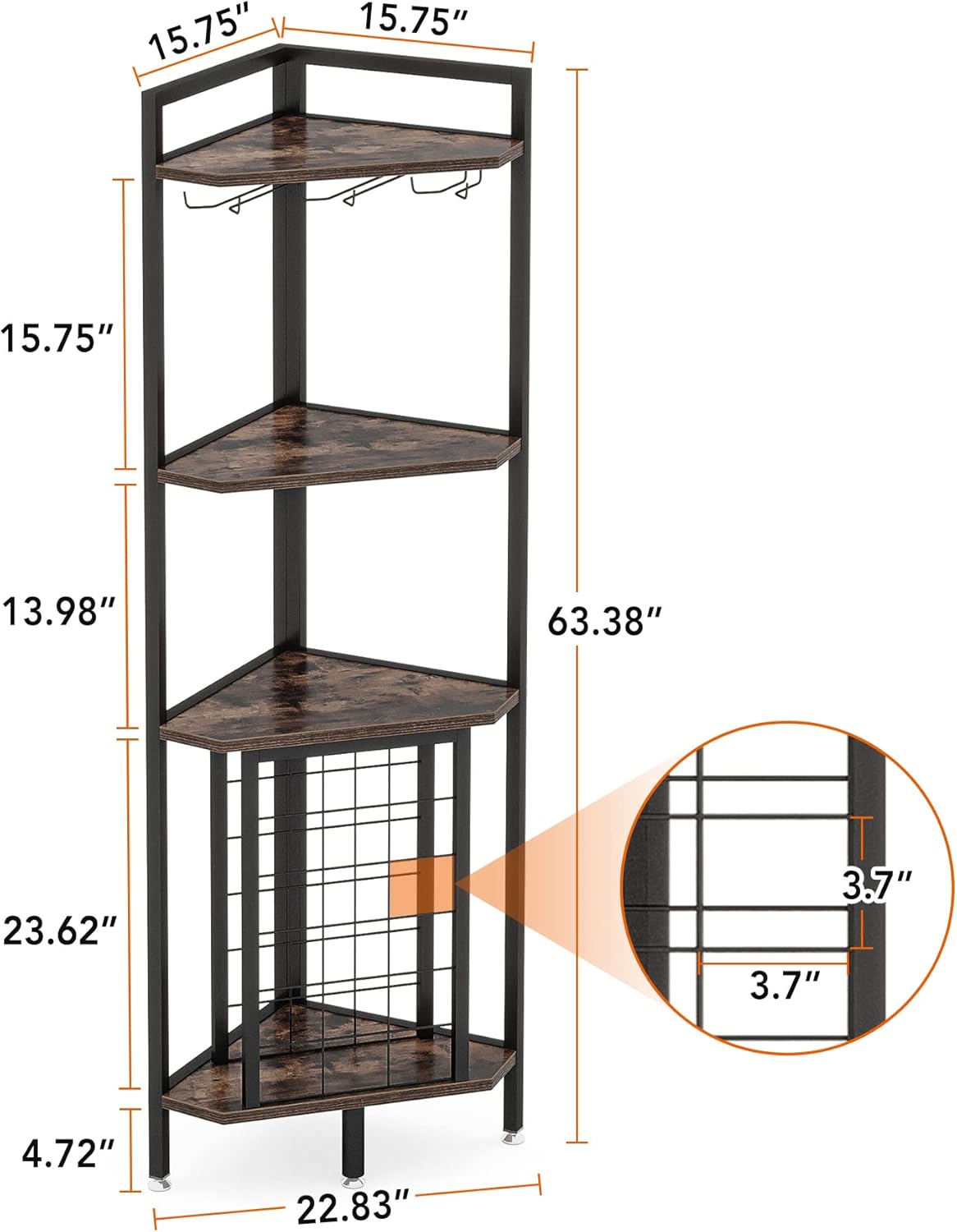 Tribesigns 4 Tier Industrial Corner Wine Rack