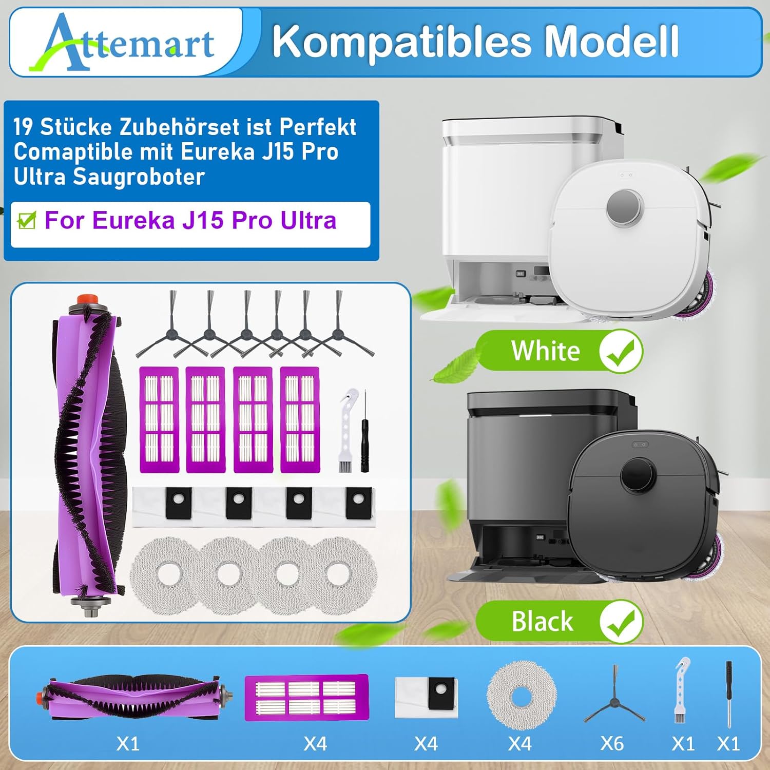 Attemart J15 Pro Ultra Replacement Parts 20 Pack