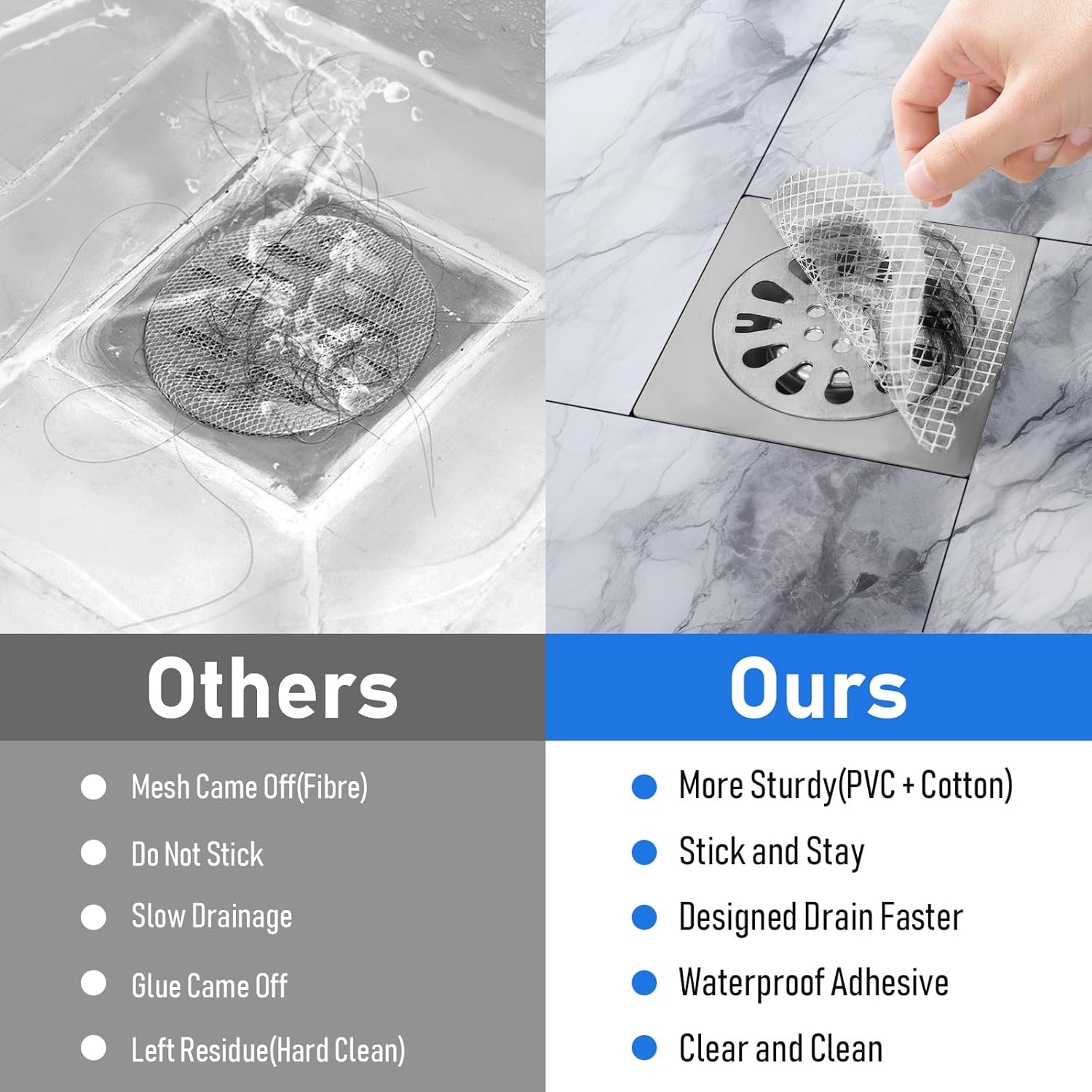 20 Pack Disposable Shower Hair Catcher Stickers