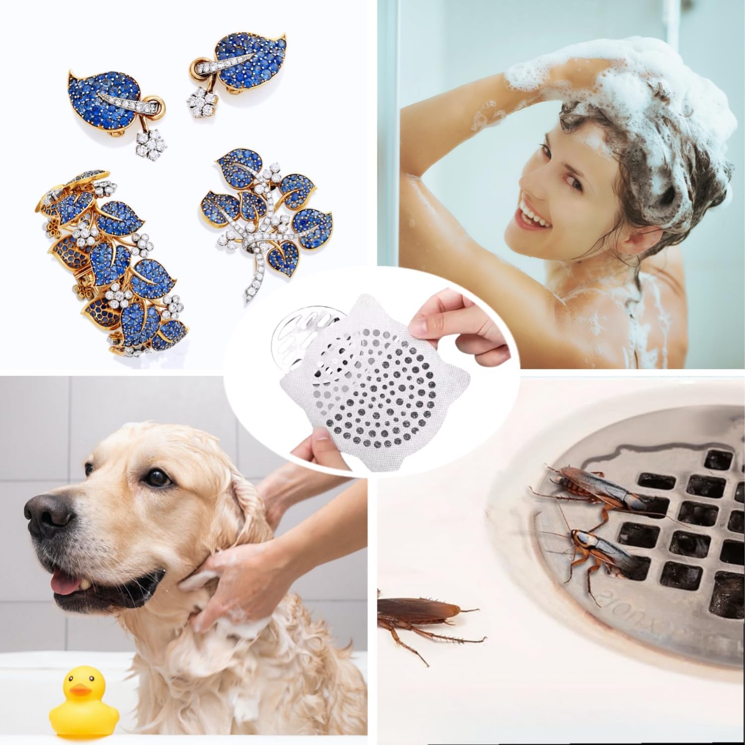 30 Pack 6 Inch Disposable Drain Hair Catcher