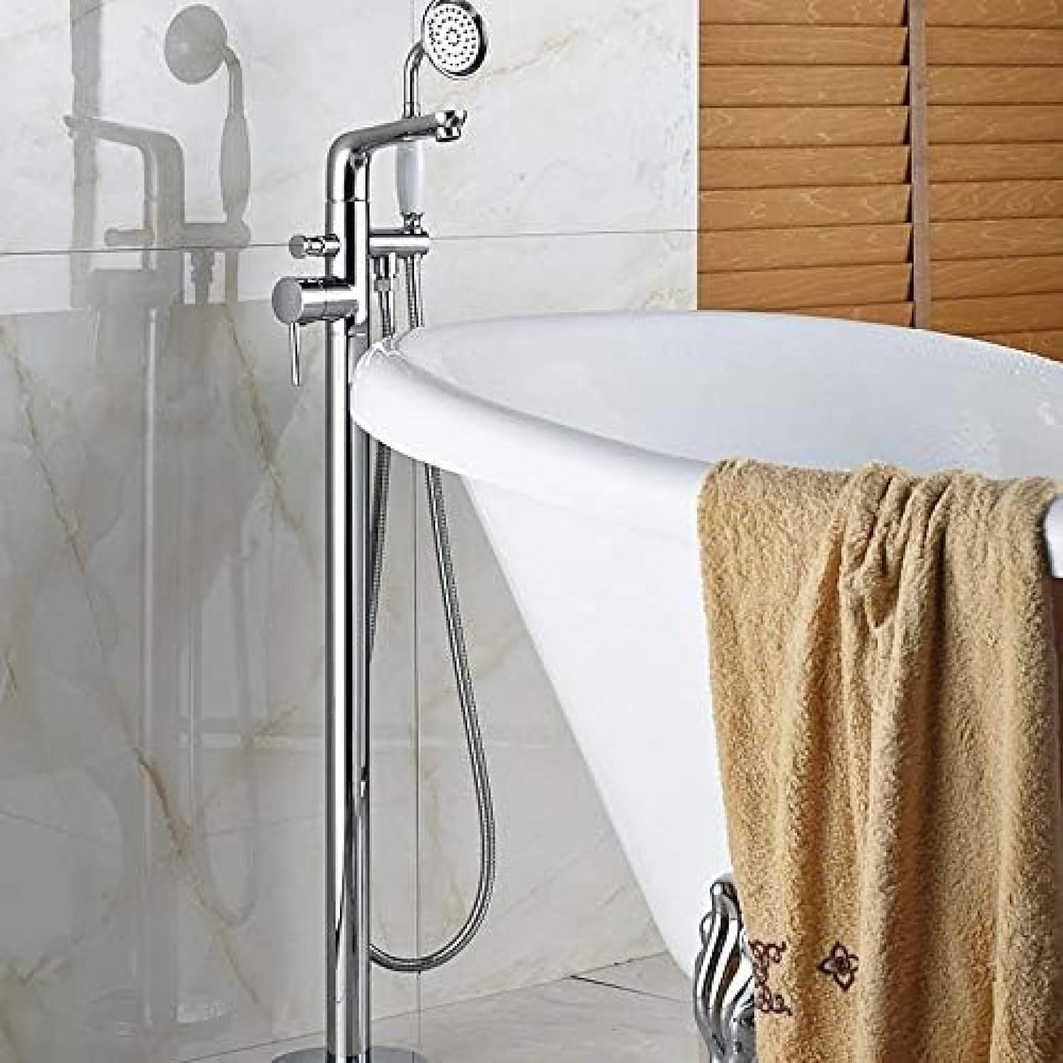 Chrome Polish Bath and Shower Faucet One Handle Trim System
