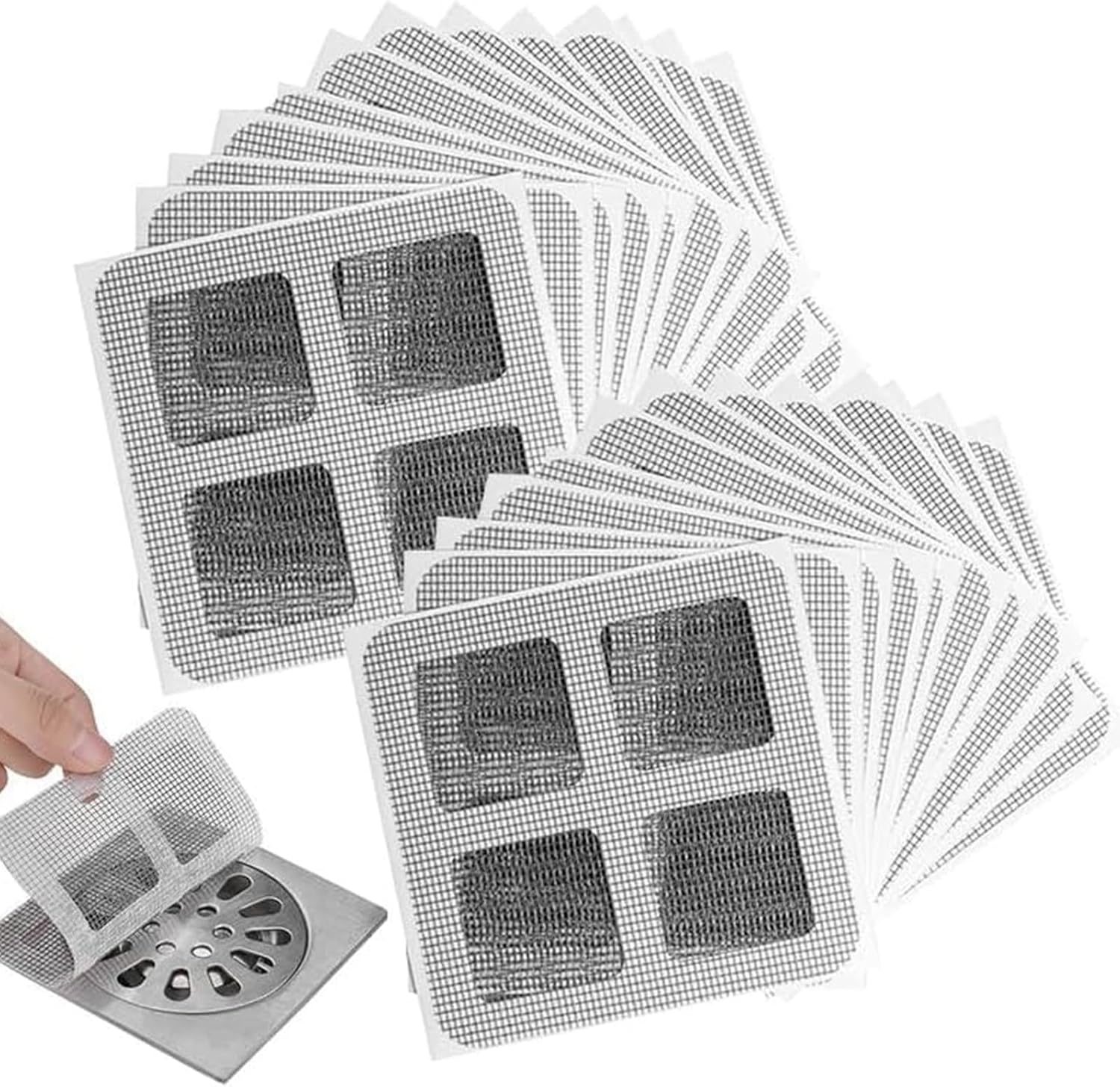 30 Pcs 4x4 Disposable Shower Hair Catcher