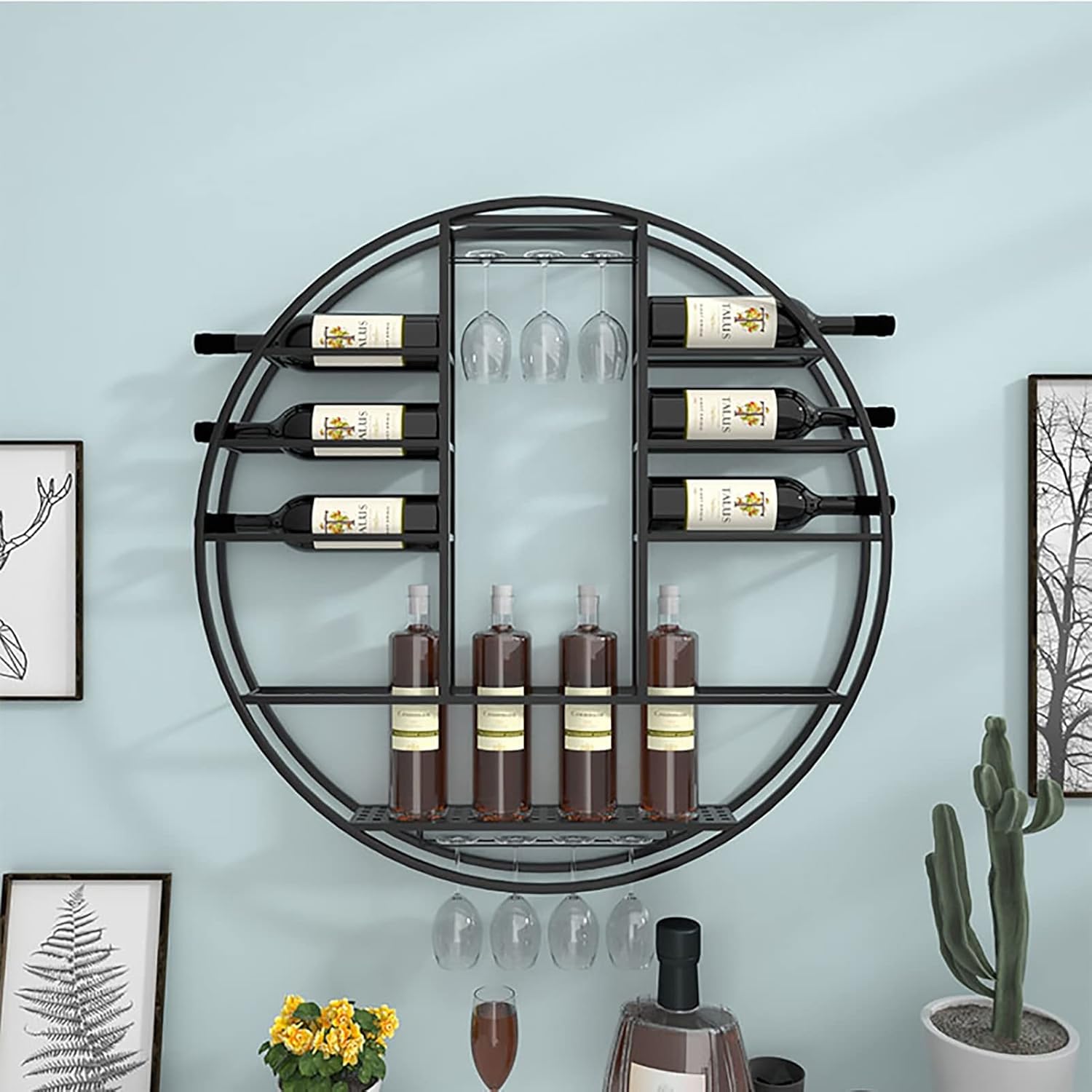 ZJDYDY Wall-Mounted Wine Rack Organizer