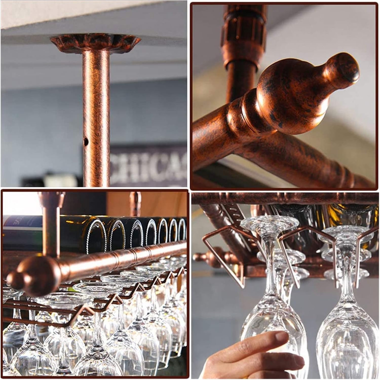 ALDEPO Floating Wine Shelf Wall Mount Holder