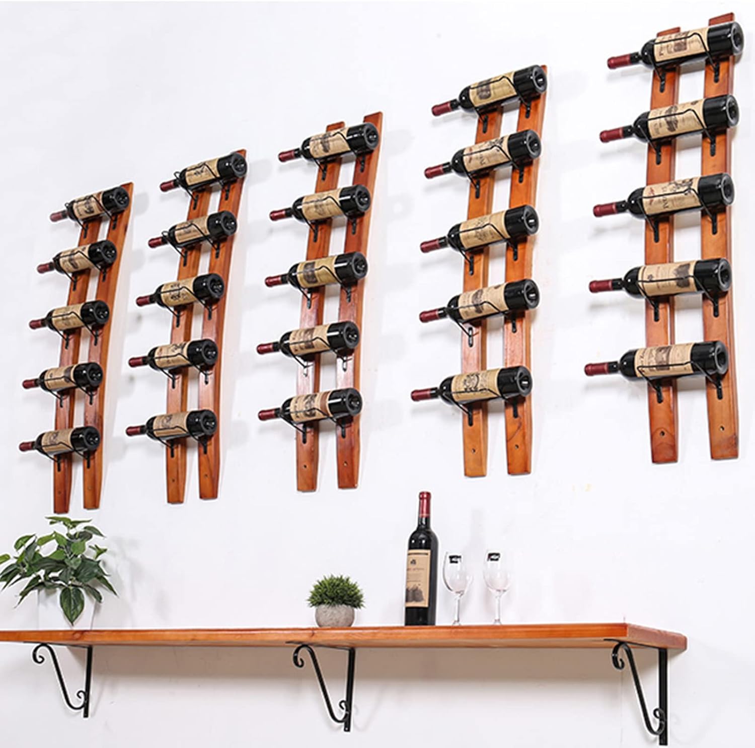 KOHARA 5-Bottle Wall Mounted Wine Rack