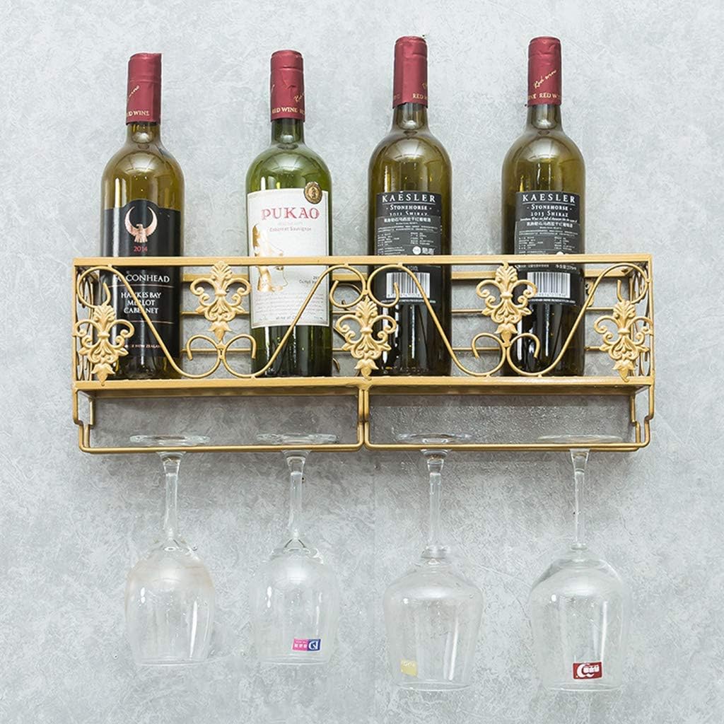 LASEVE Wall-Mounted Wine Rack with Glass Holder