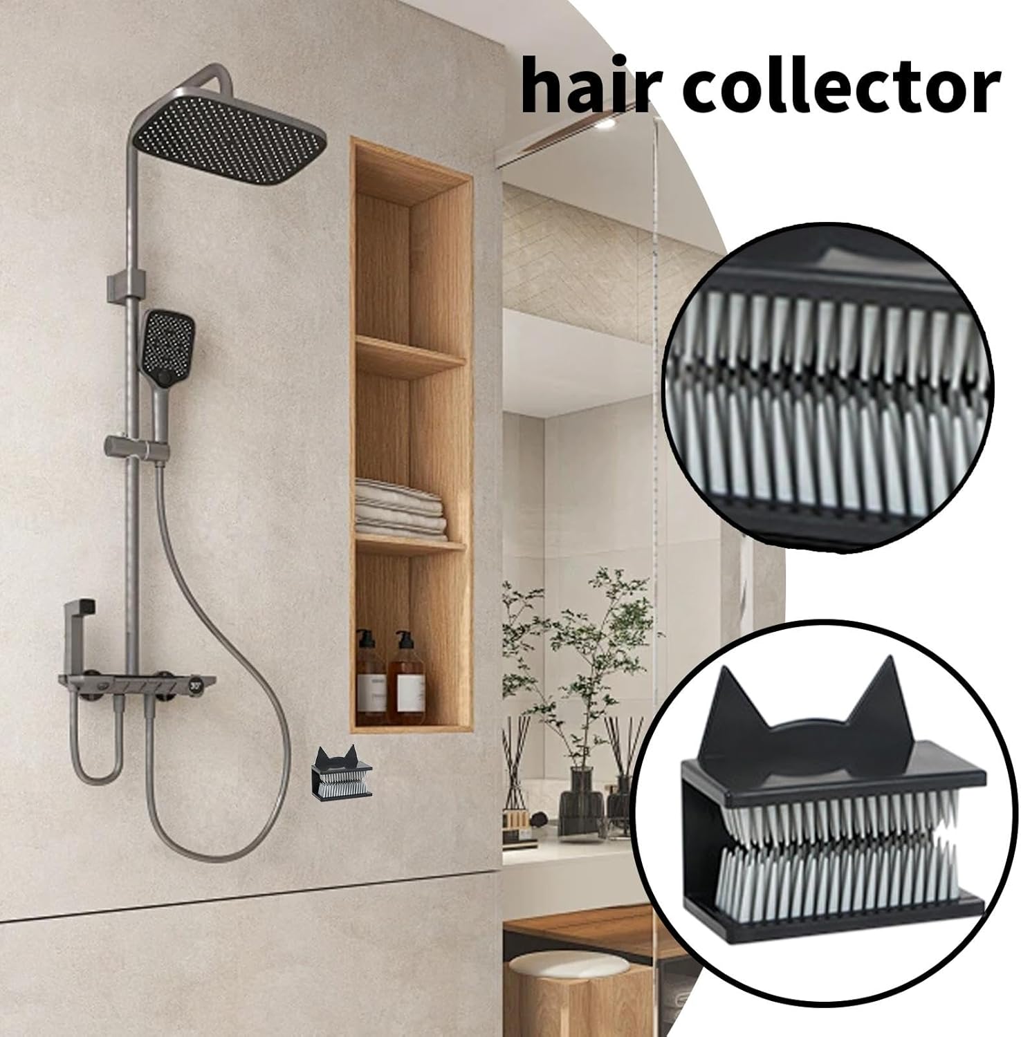 Reusable Shower Hair Catcher Wall 268 Inches Drain Protector