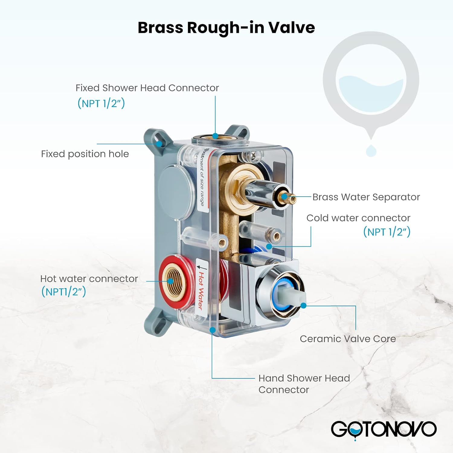 Gotonovo Chrome Polished Ceiling Mount Shower Faucet Set