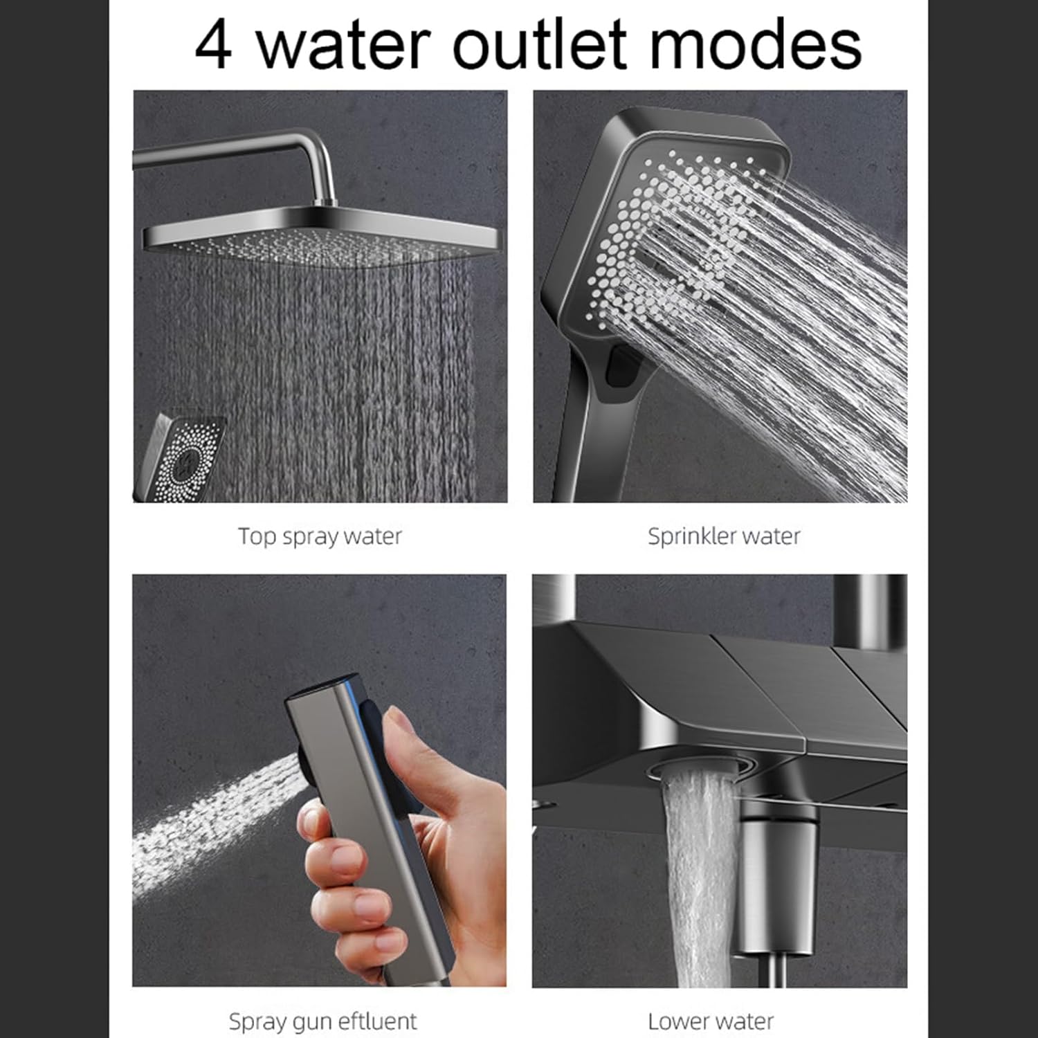 Smart Digital Display Shower Set with Handheld and Rain Shower