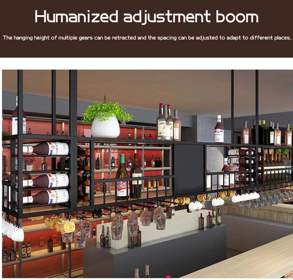 Adjustable Wall-Mounted Wine Rack with Glass Holder
