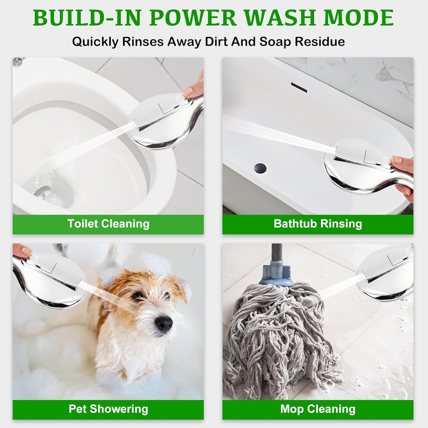 OHDAY 6-Mode Handheld Shower Head with Power Wash