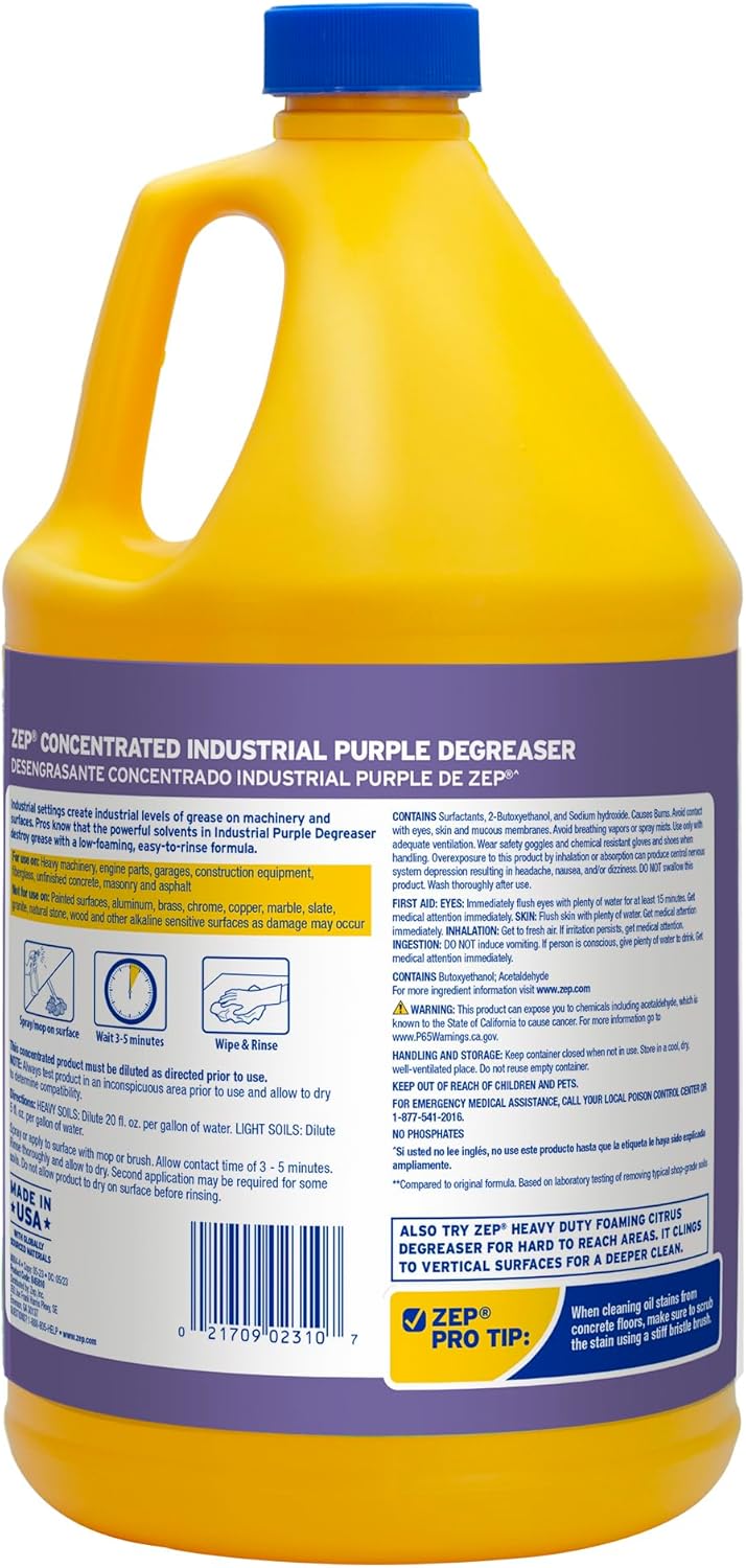 Zep Industrial Purple Cleaner and Degreaser 1 Gallon 1