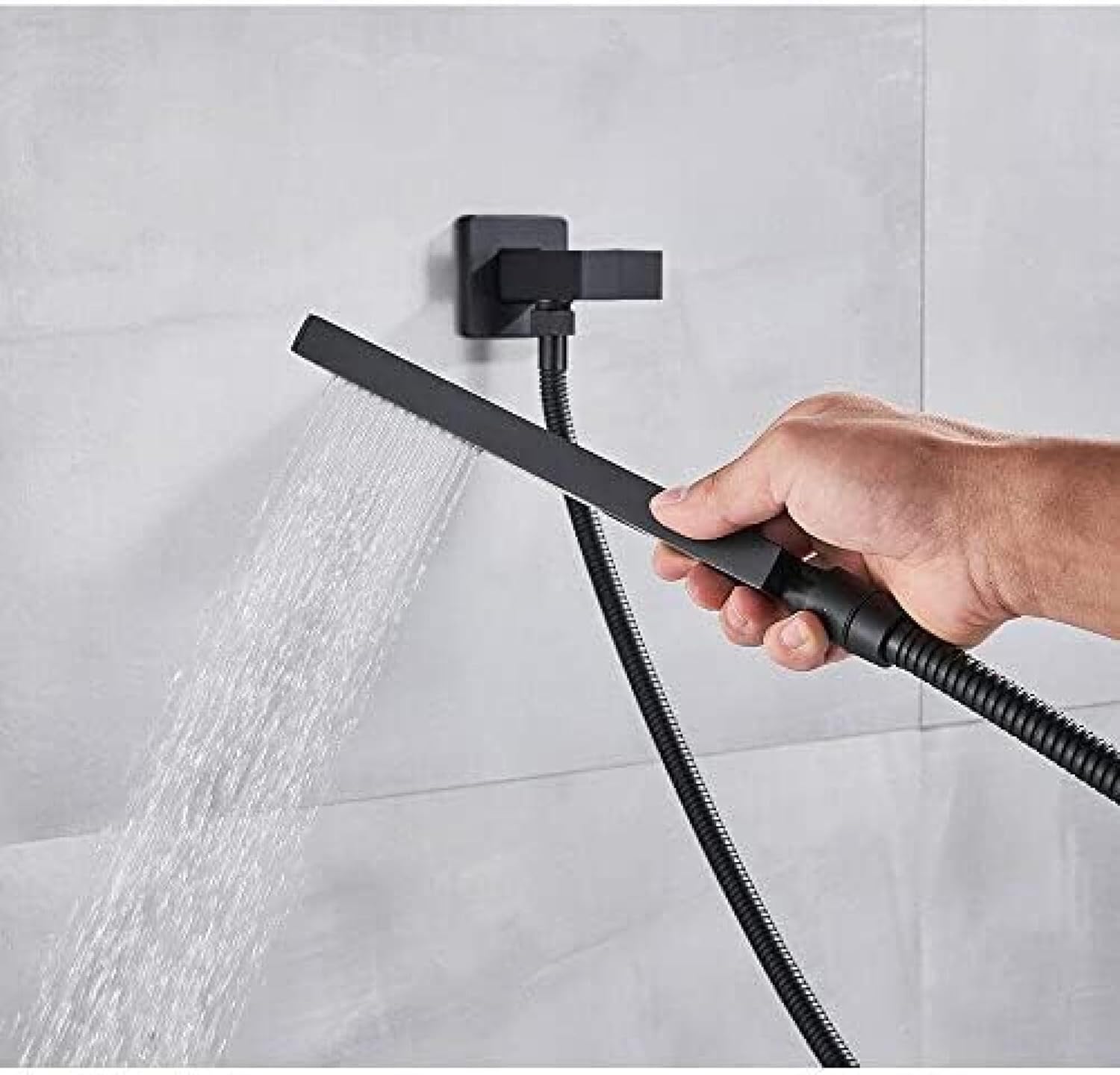 TECKI Thermostatic Shower Faucet System with LED Rainfall and Handheld Massage