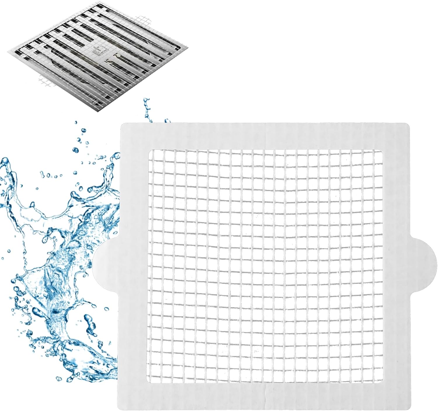 BOXOB 30pcs Square Shower Hair Catchers with Waterproof Adhesive