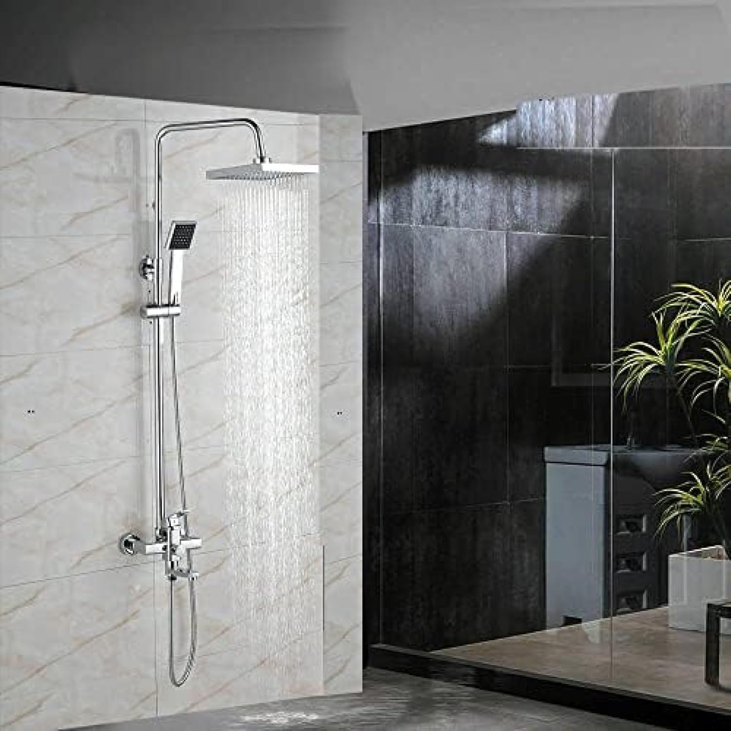 TECKI Rainfall Shower Faucet Trim System