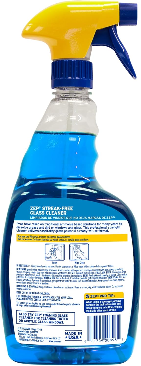 Zep Streak-Free Glass Cleaner 32 Oz Case of 12
