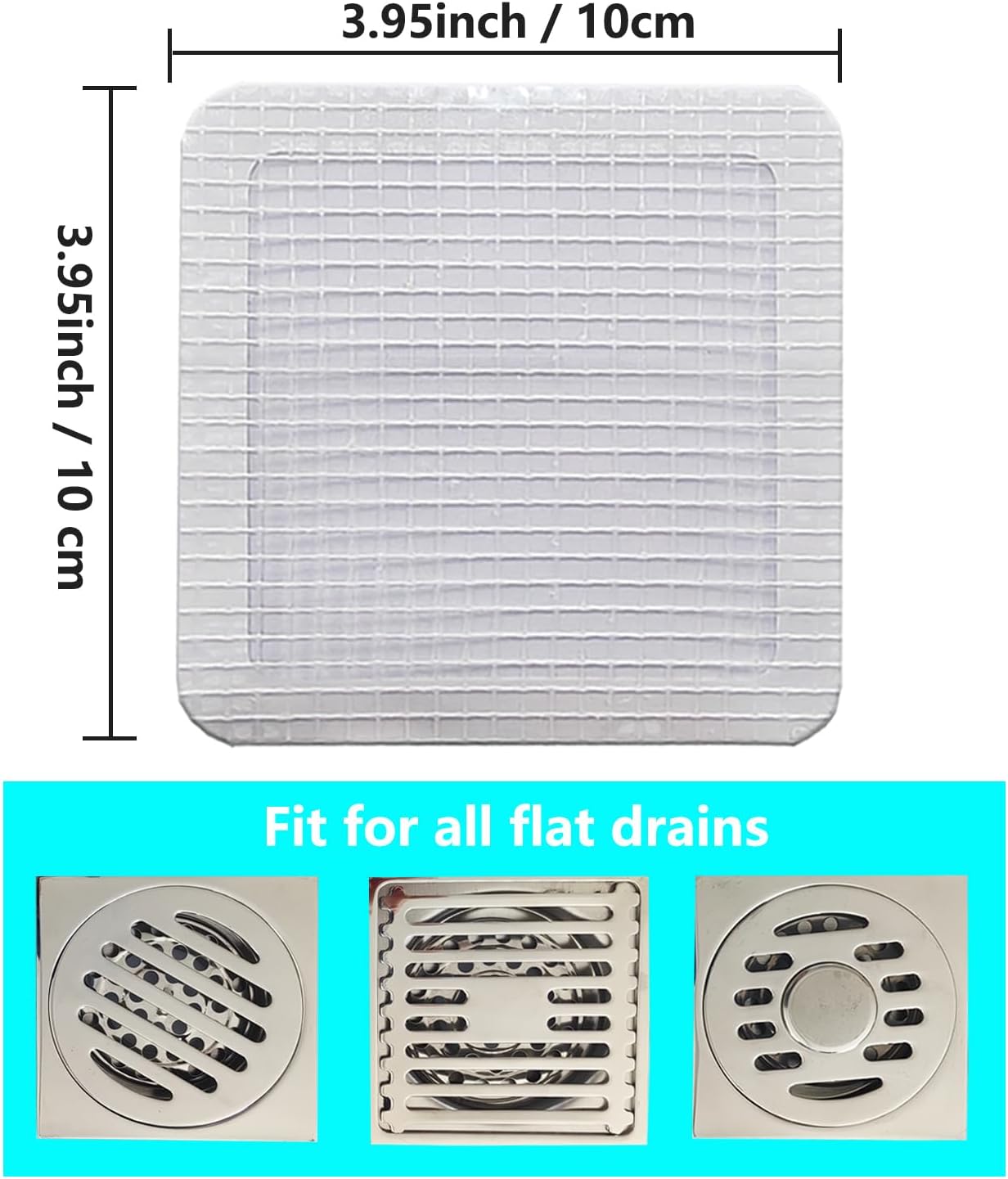 20 Pcs 4x4 Disposable Bathroom Drain Hair Catcher