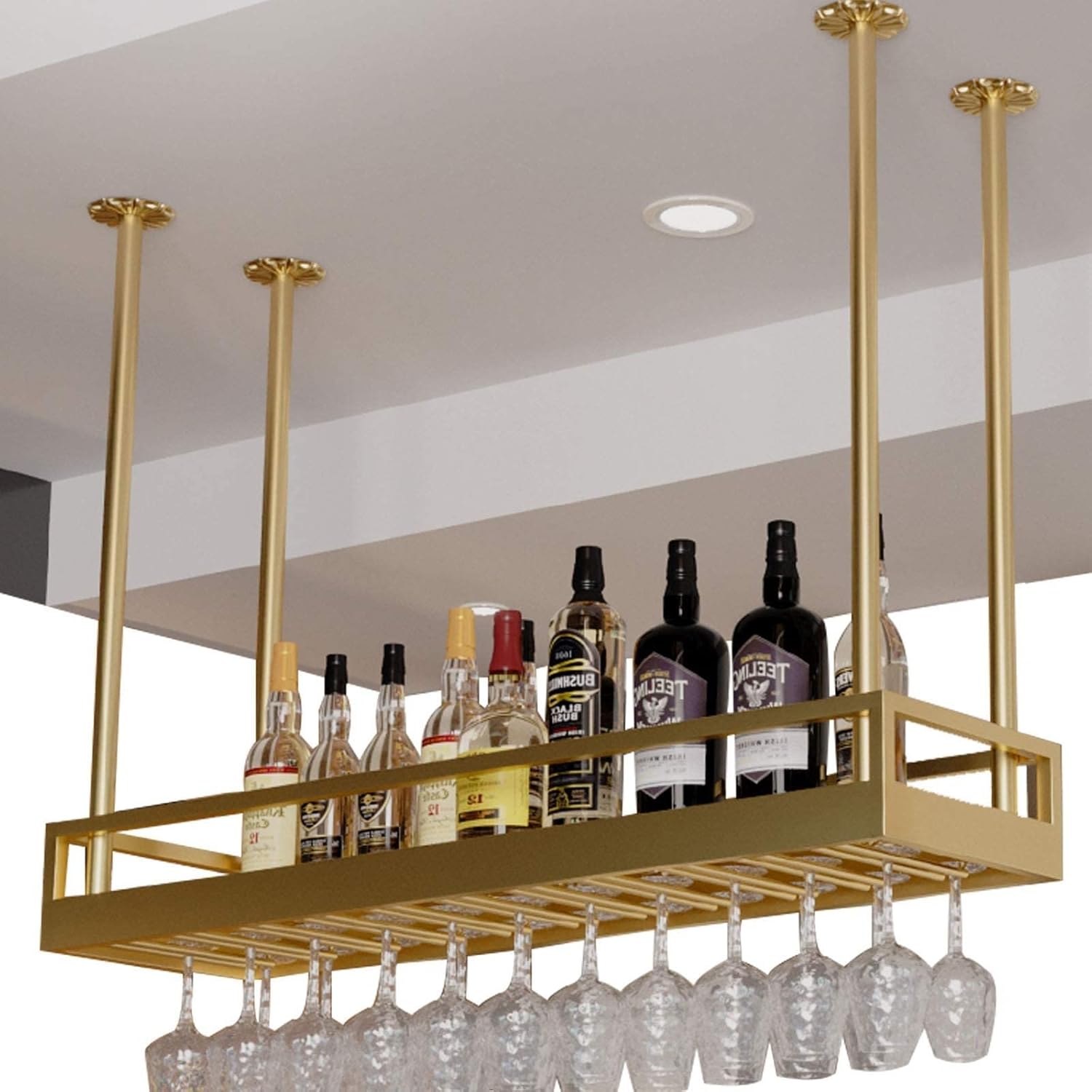 ZJDYDY Ceiling Wine Rack - Durable Metal Wall-Mounted Holder