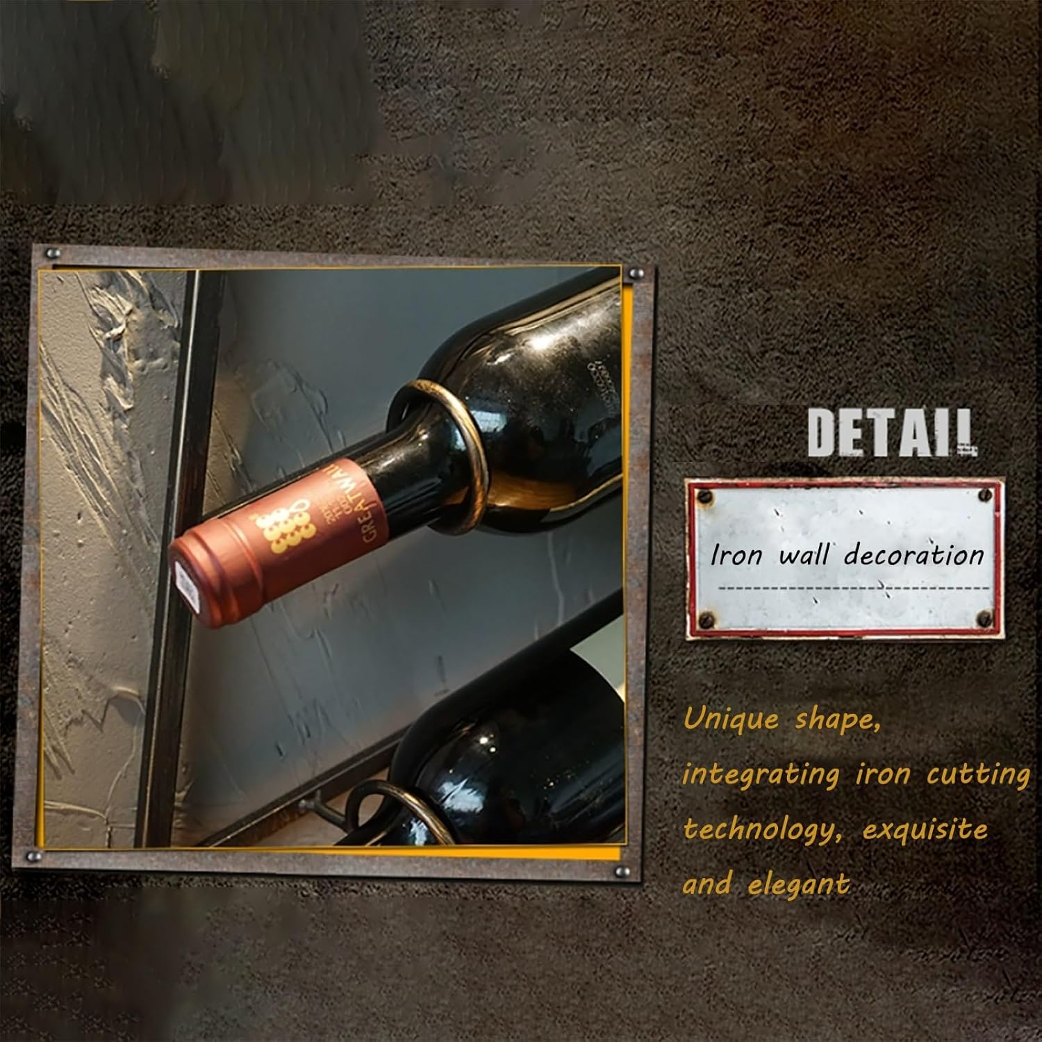 MeyeLo Wall-Mounted Wine Rack in Gold 1