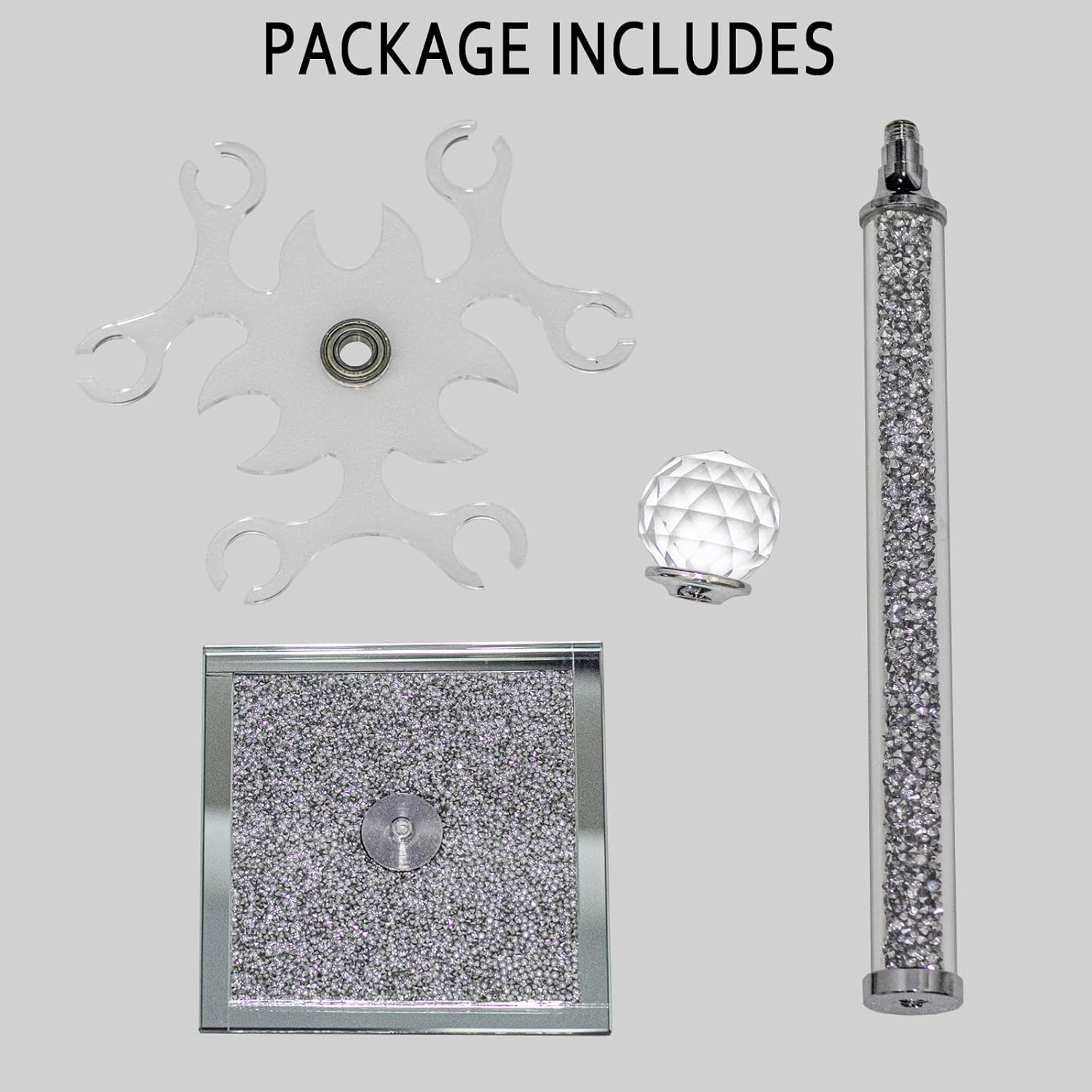 Crystal Wine Glass Holder with 6 Hooks and Crushed Diamonds